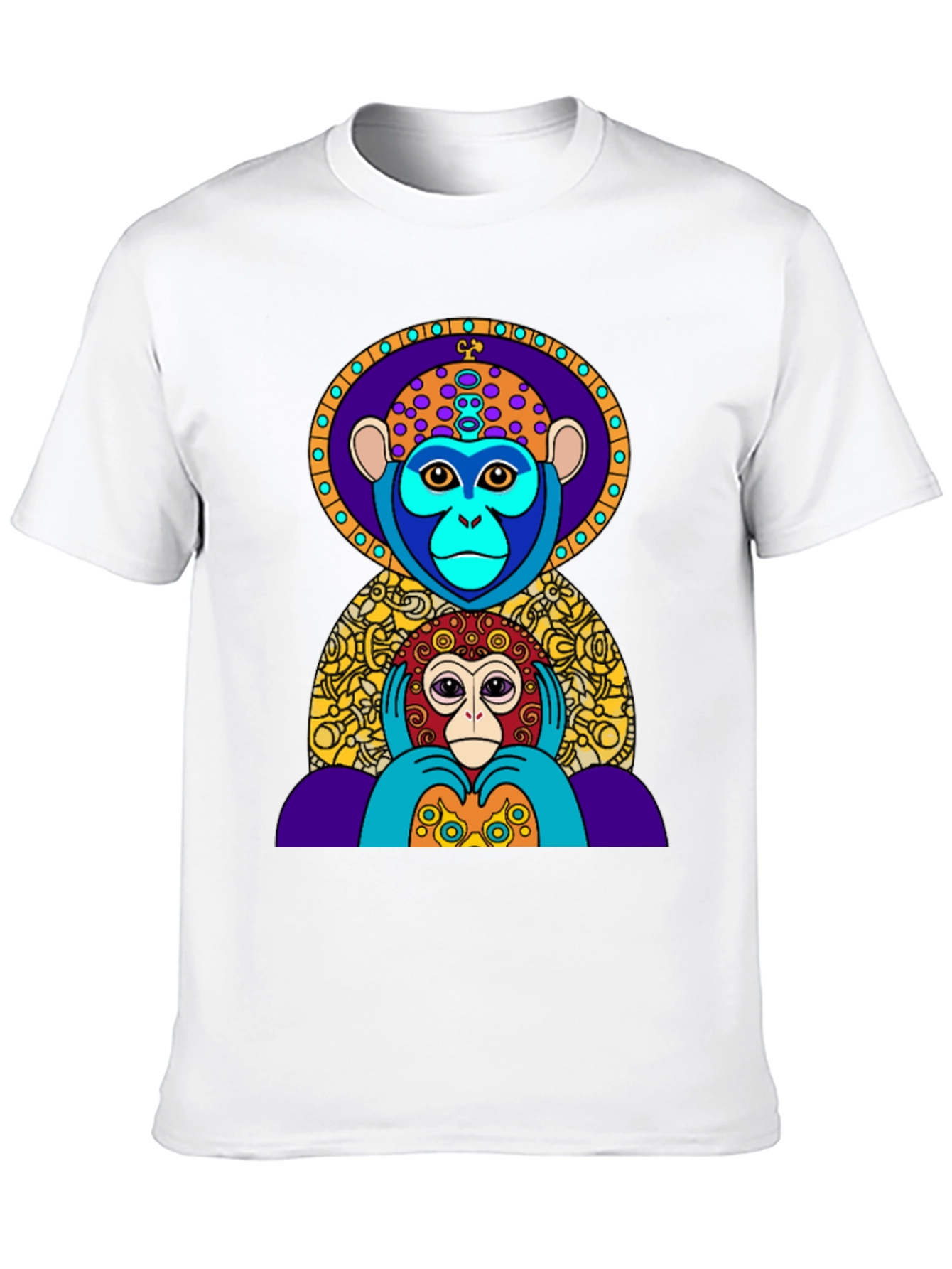 Black Colorful Monkey Graphic Tee - Artistic Design view 10