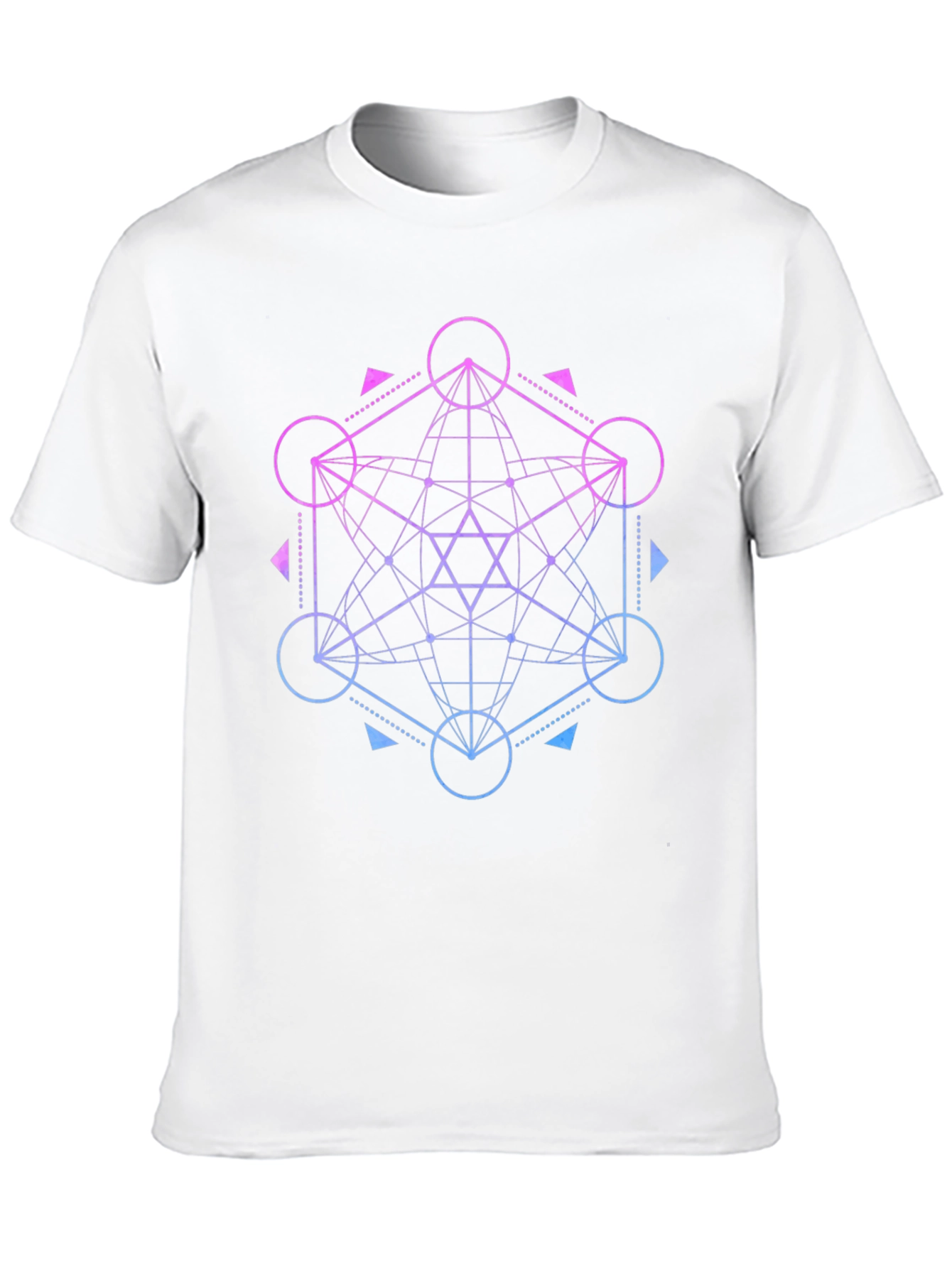 Black Geometric Metatron's Cube T-Shirt view 10