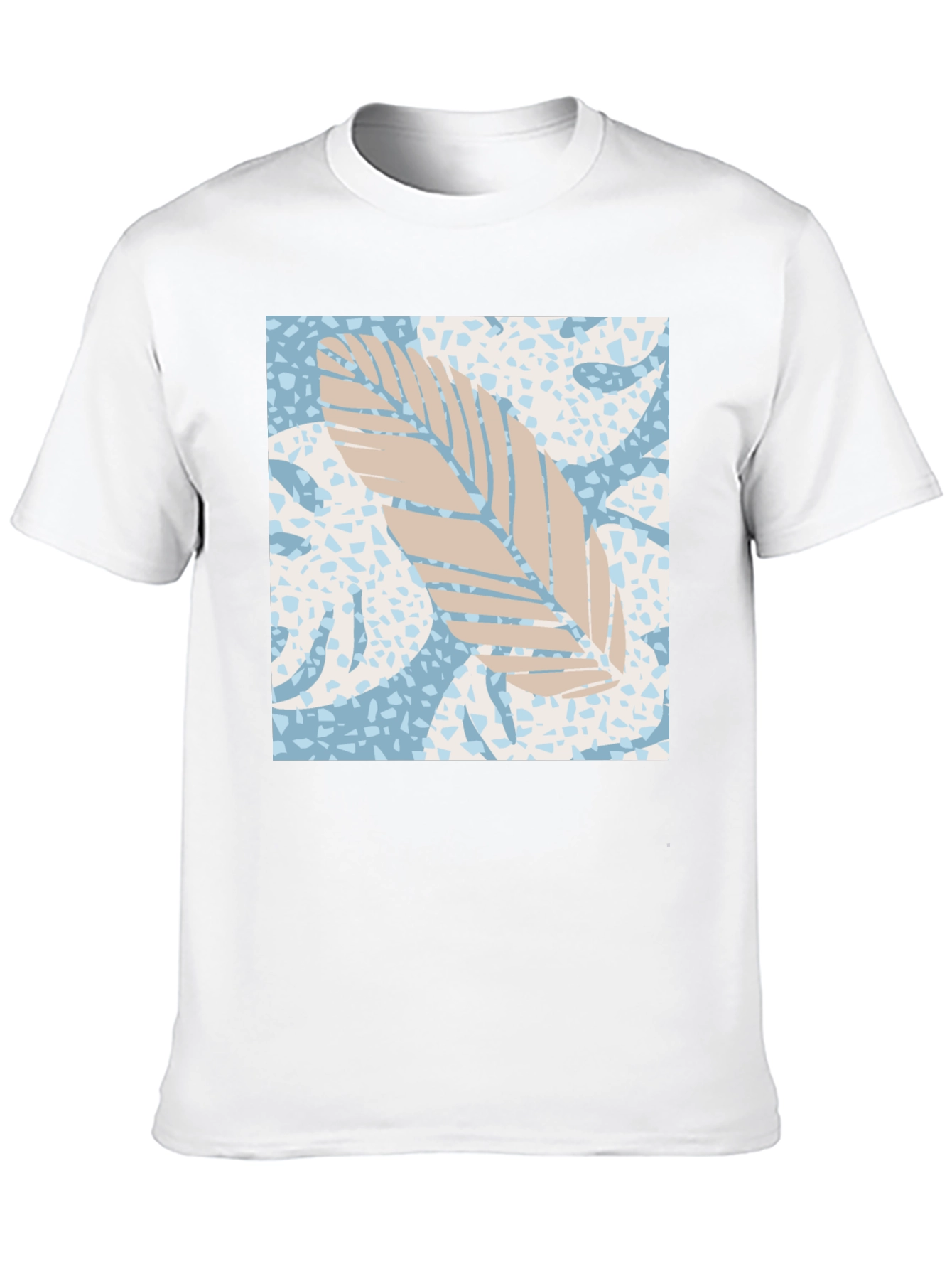 Tropical Leaf Print Black Tee - 10