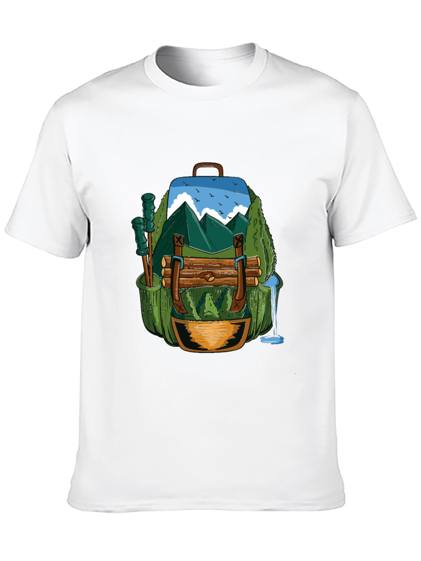 Black Nature Backpack T-Shirt: Adventure Ready view 10