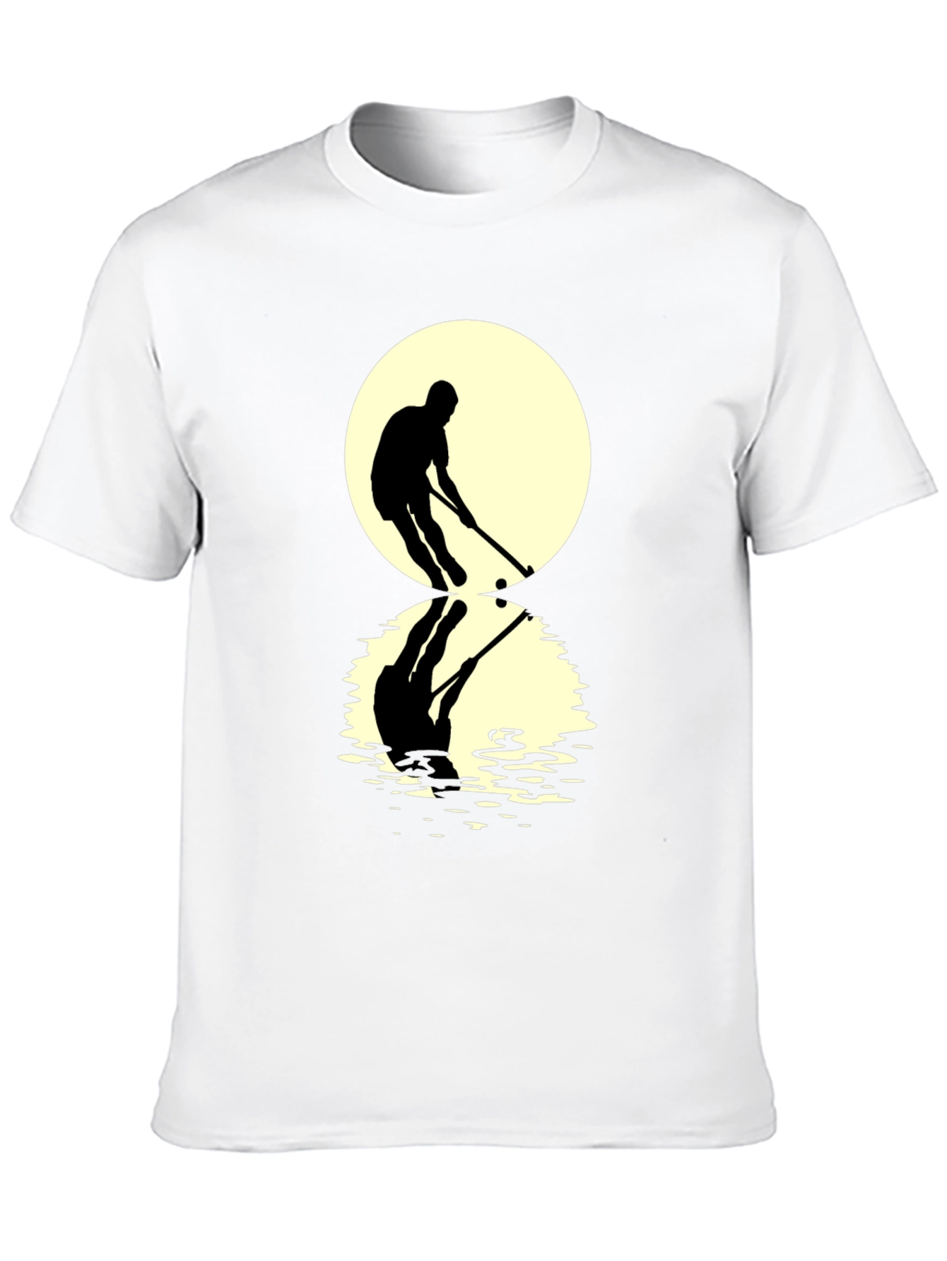 Black Hockey Player Reflection Graphic Tee - Black view 10