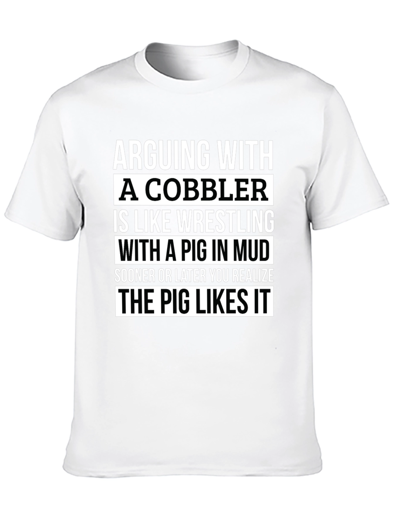 Black Funny Cobbler Pig Mud Wrestling T-Shirt view 10