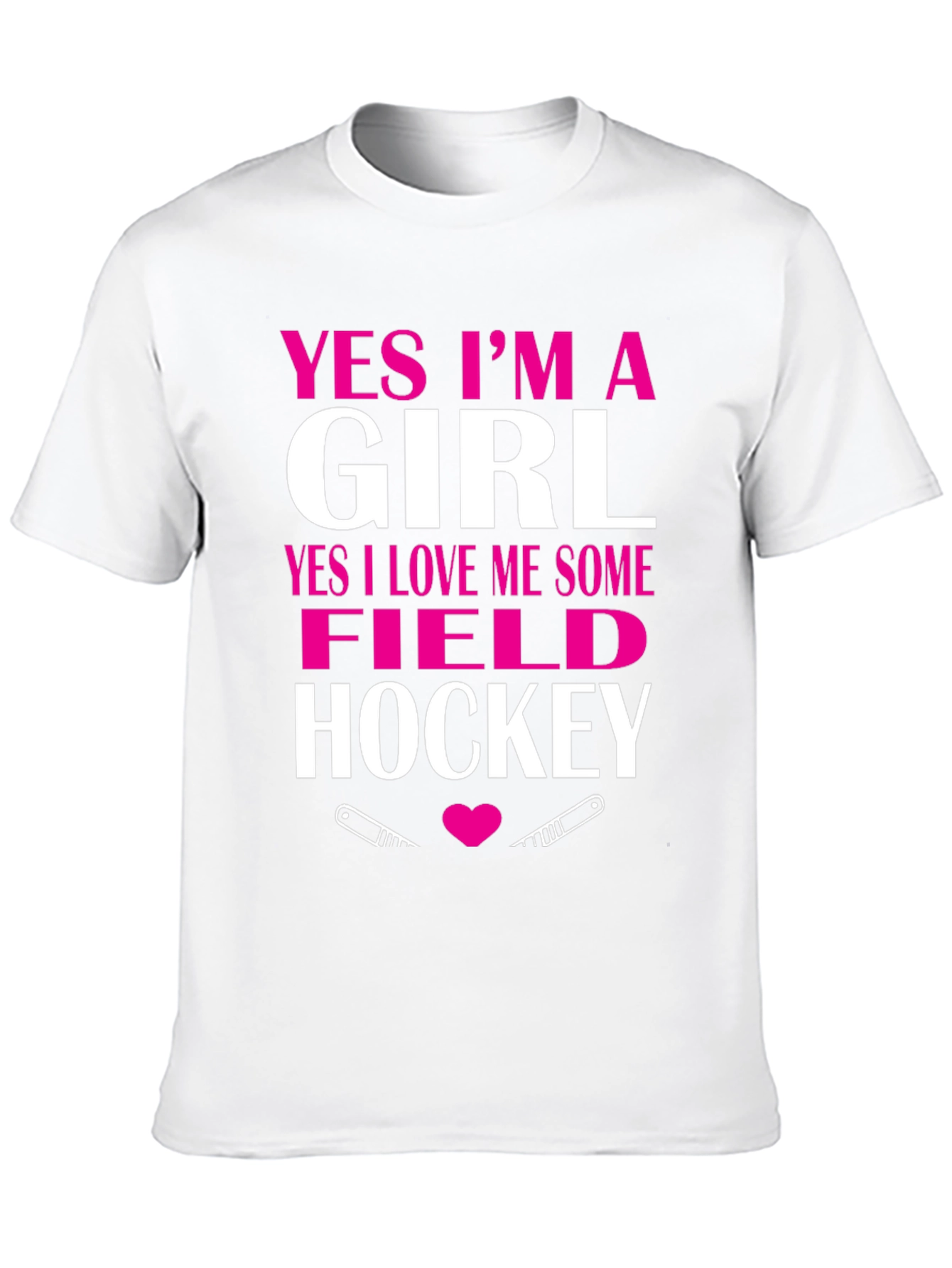 Black Yes I'm A Girl Field Hockey T-Shirt view 10