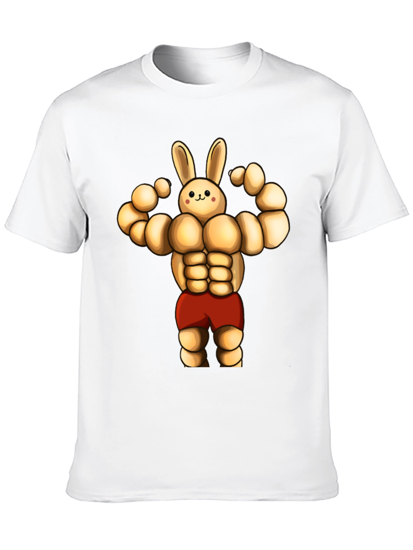Black Funny Muscle Bunny T-Shirt view 10