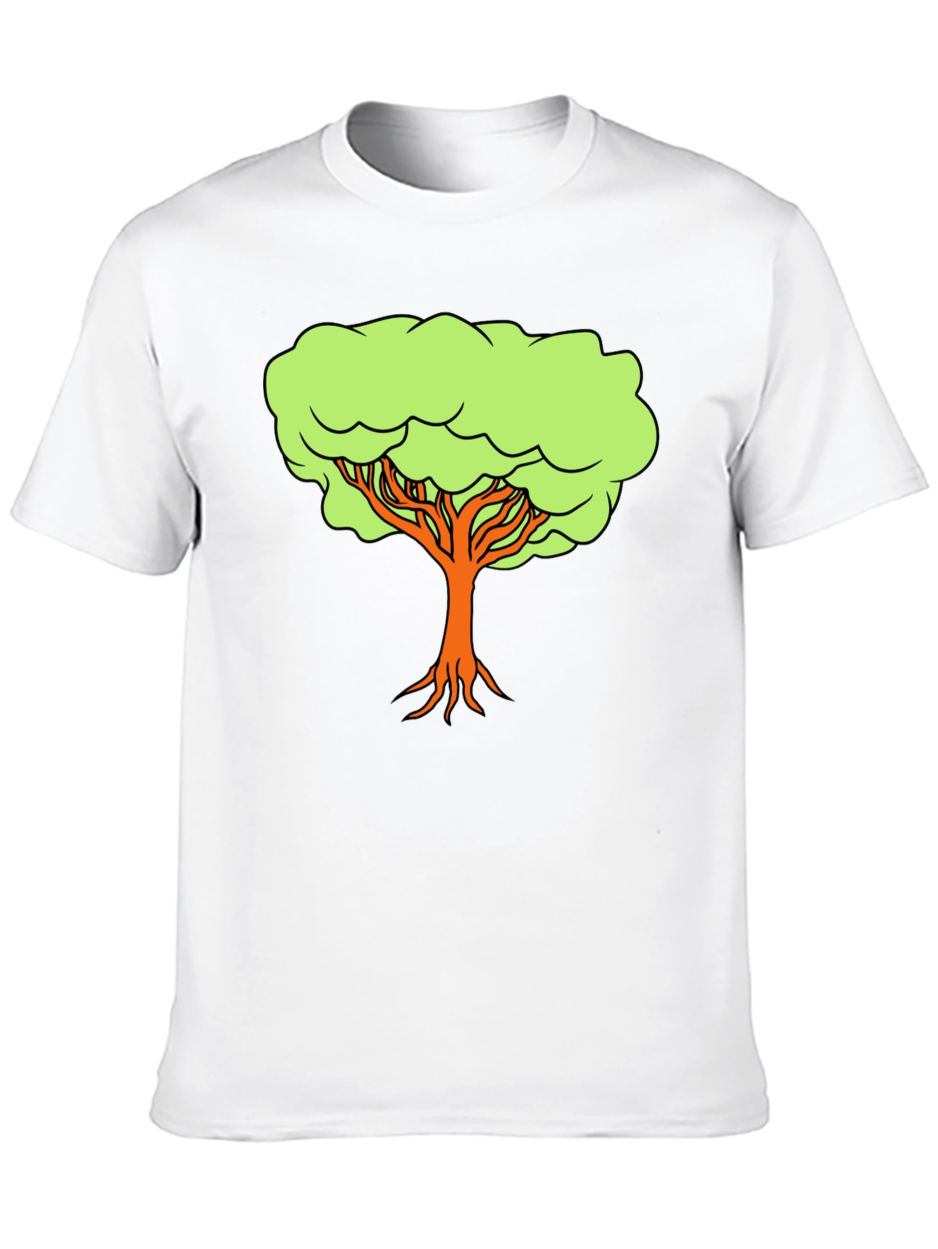 Black Cartoon Tree Graphic Tee - Black Casual Shirt view 10