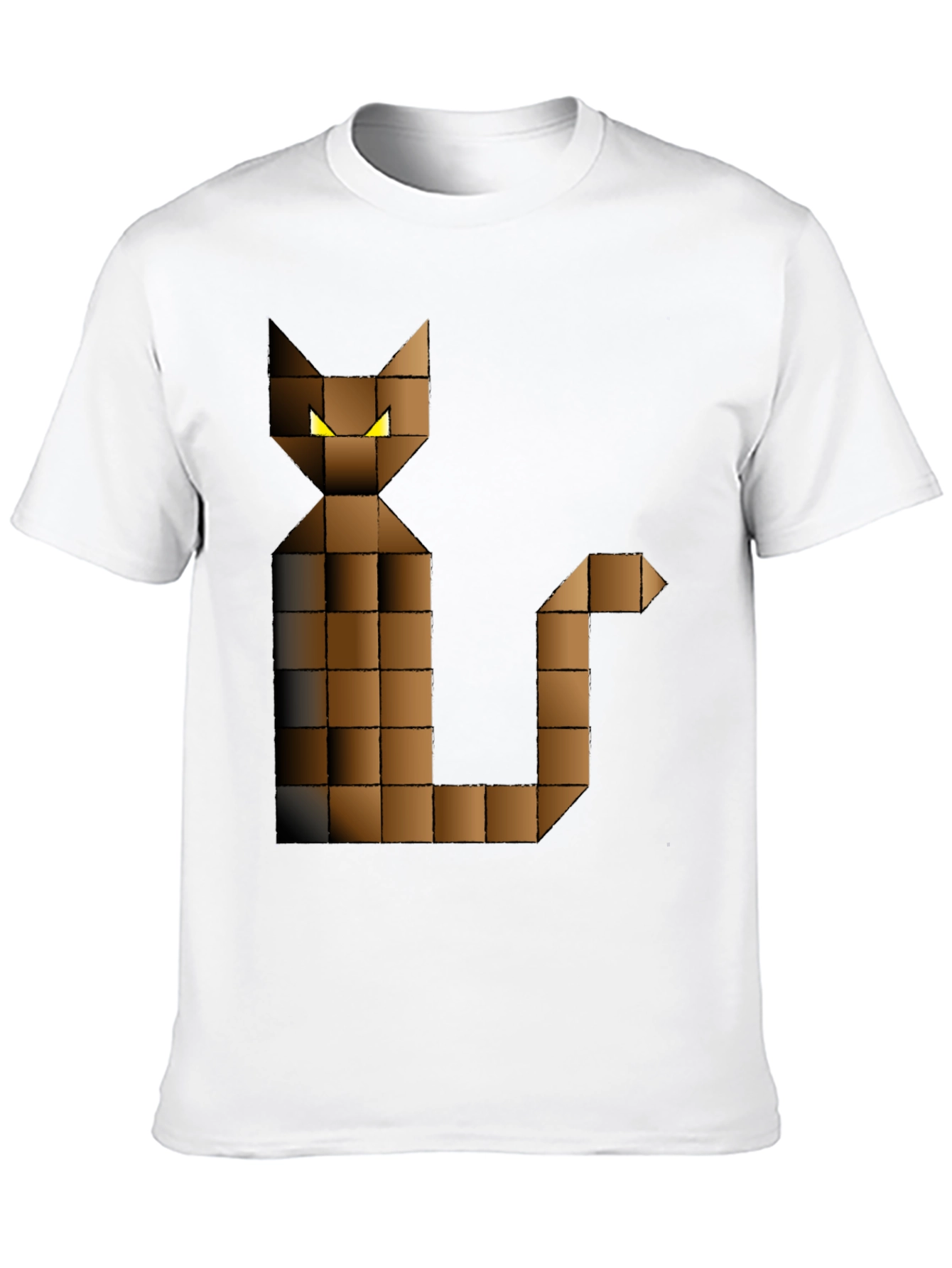Black Pixel Cat Graphic Tee - Black Cotton Blend view 10