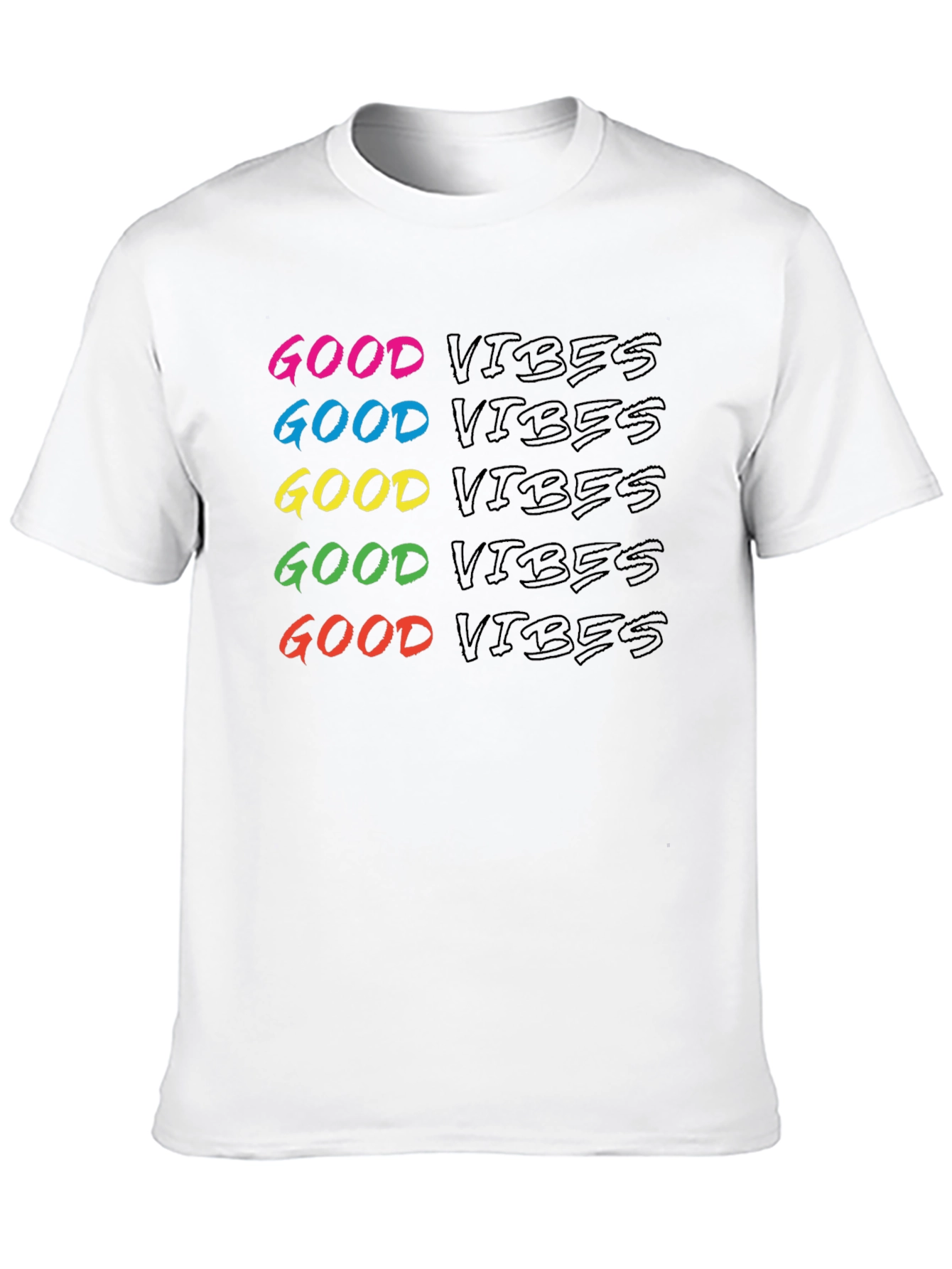 Black Good Vibes Graphic Tee - Men's Black Crew Neck view 10