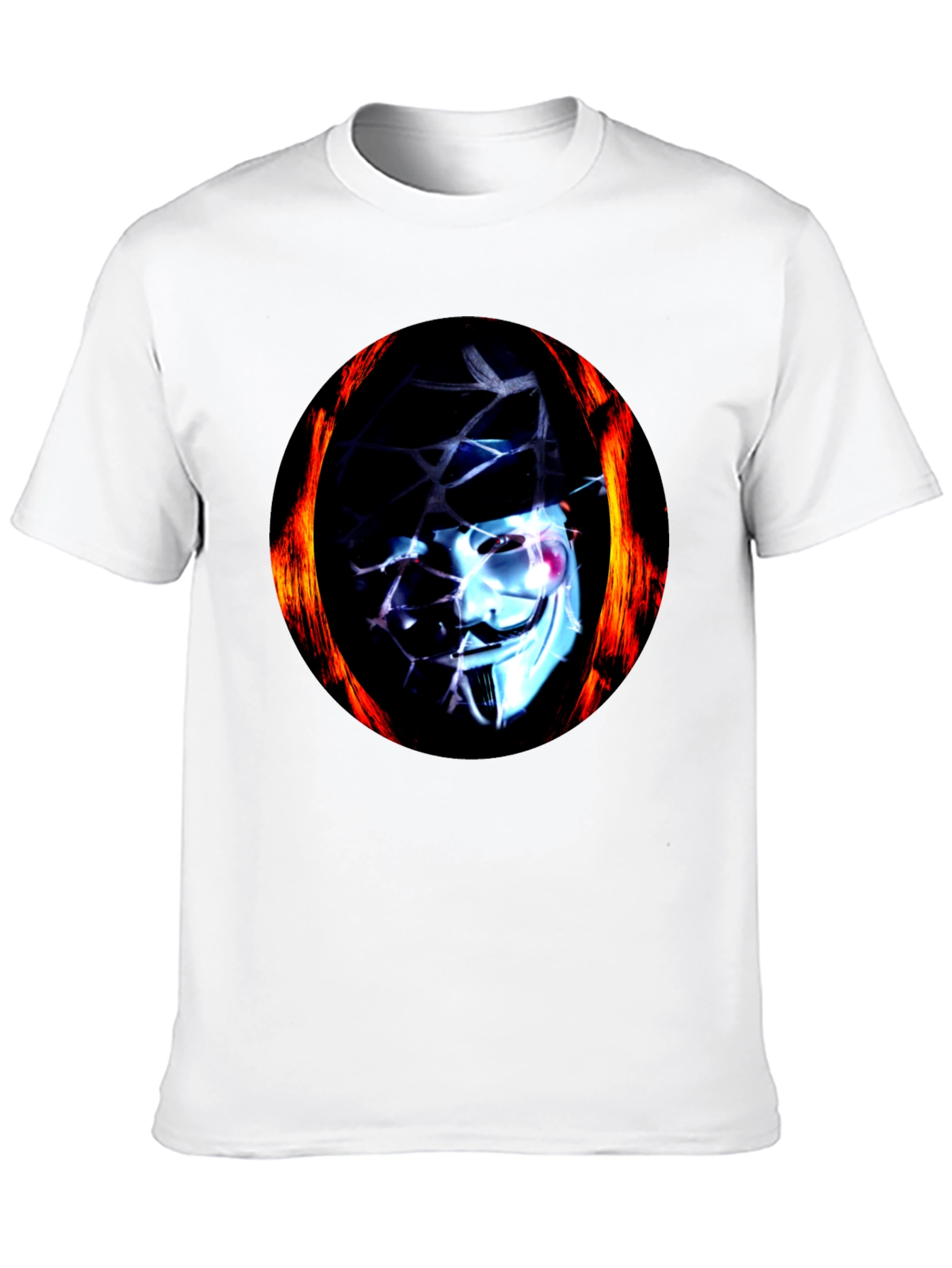Black Anonymous Mask Flame T-Shirt view 10