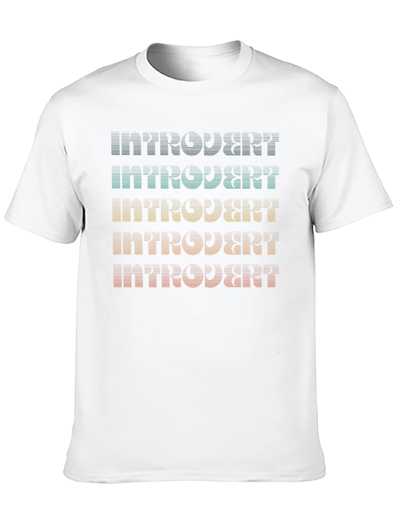 Black Introvert Retro Style T-Shirt view 10