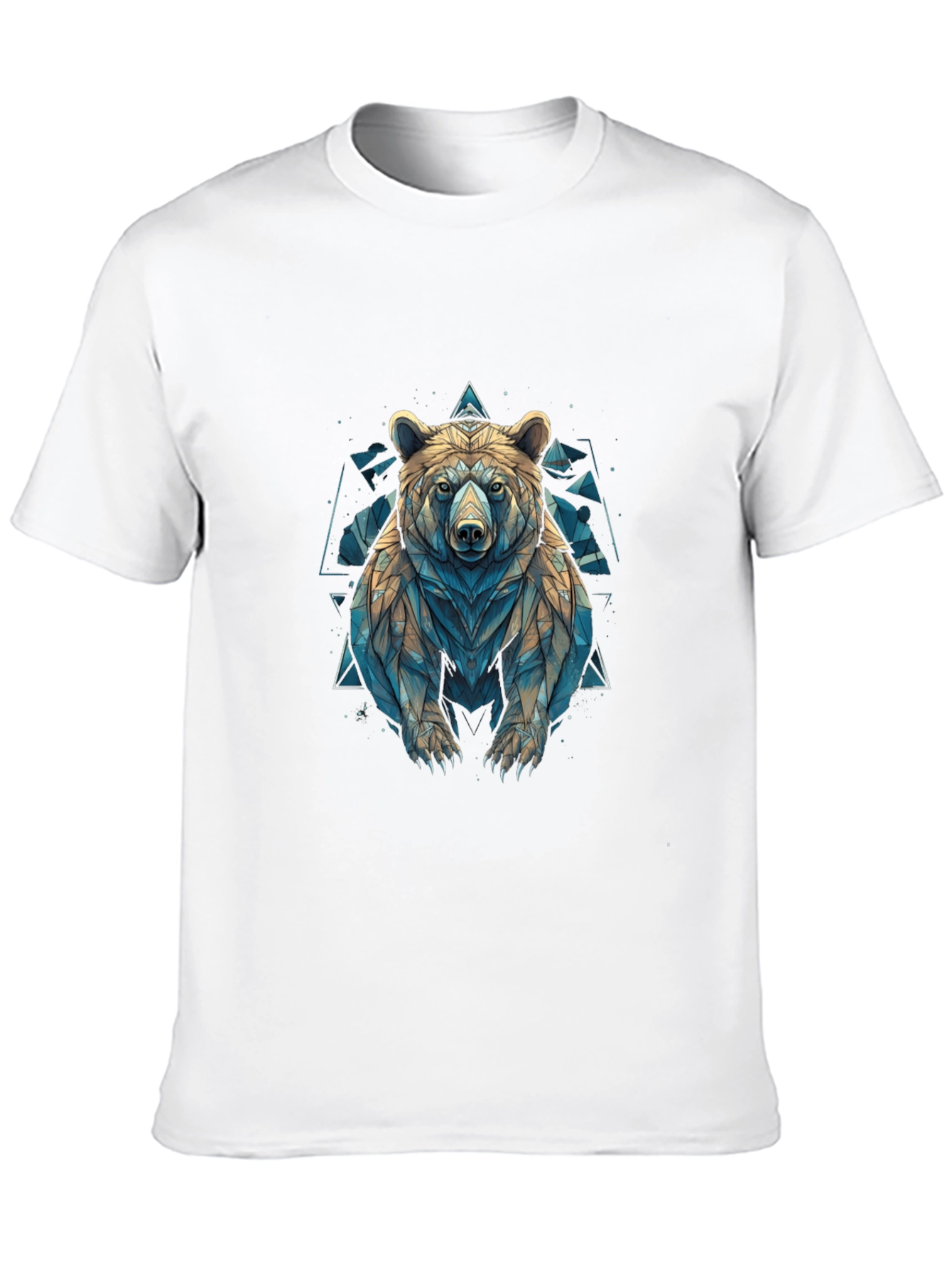 Black Geometric Bear Graphic T-Shirt - Modern Animal Design view 10