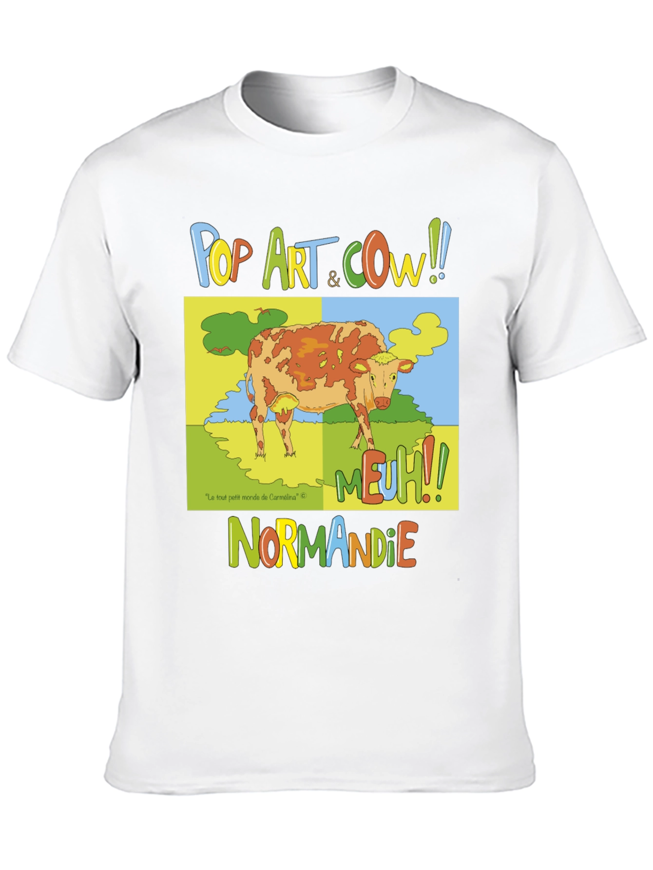 Black Pop Art Cow Graphic T-Shirt - Normandy Edition view 10