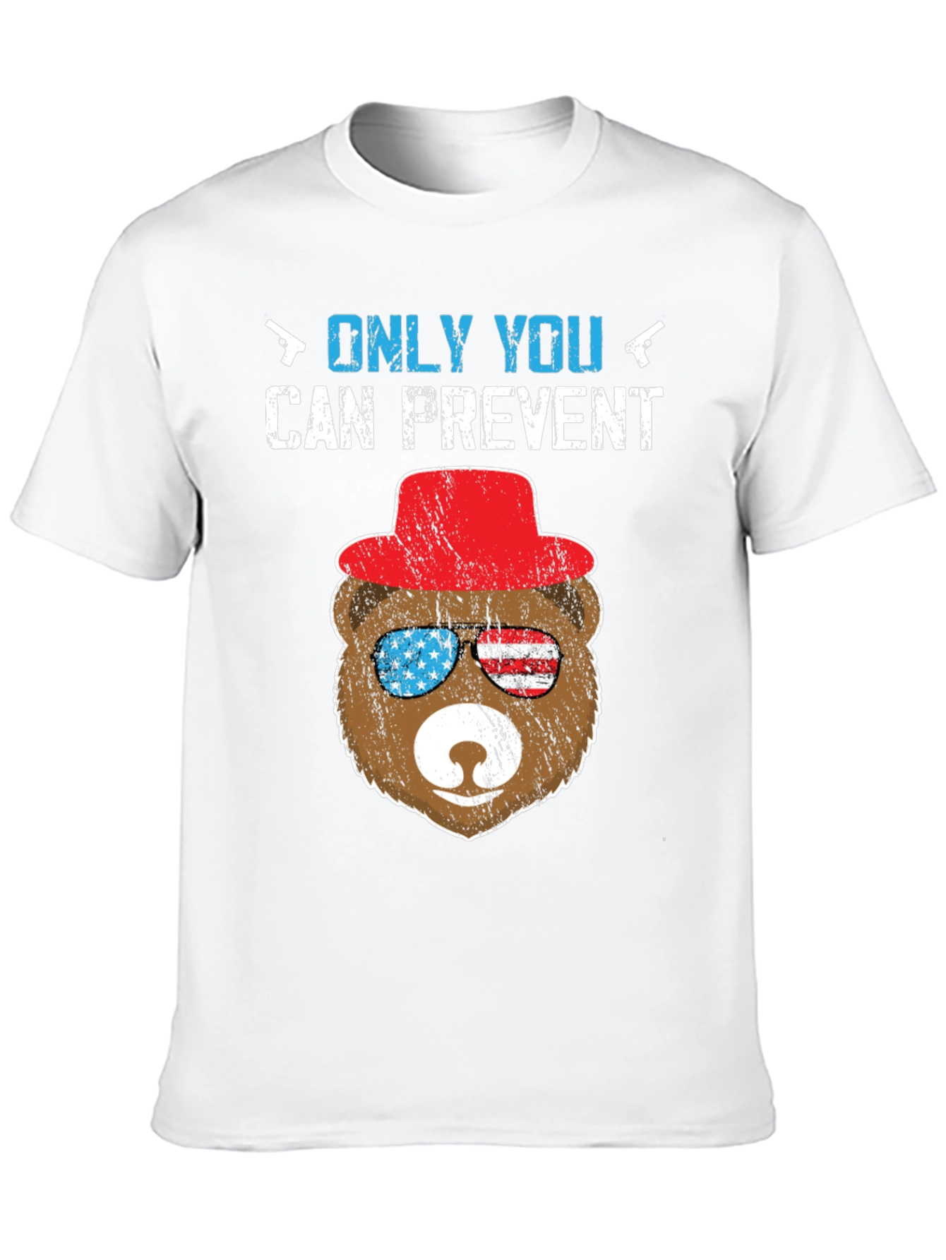 Black Patriotic Bear T-Shirt: Only YOU Prevent view 10