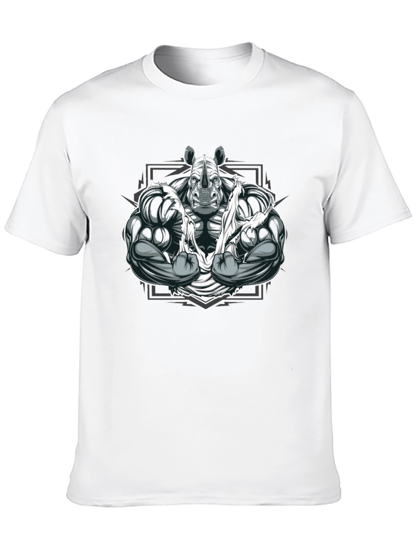 Black Rhino Bodybuilder Graphic T-Shirt - Black view 10