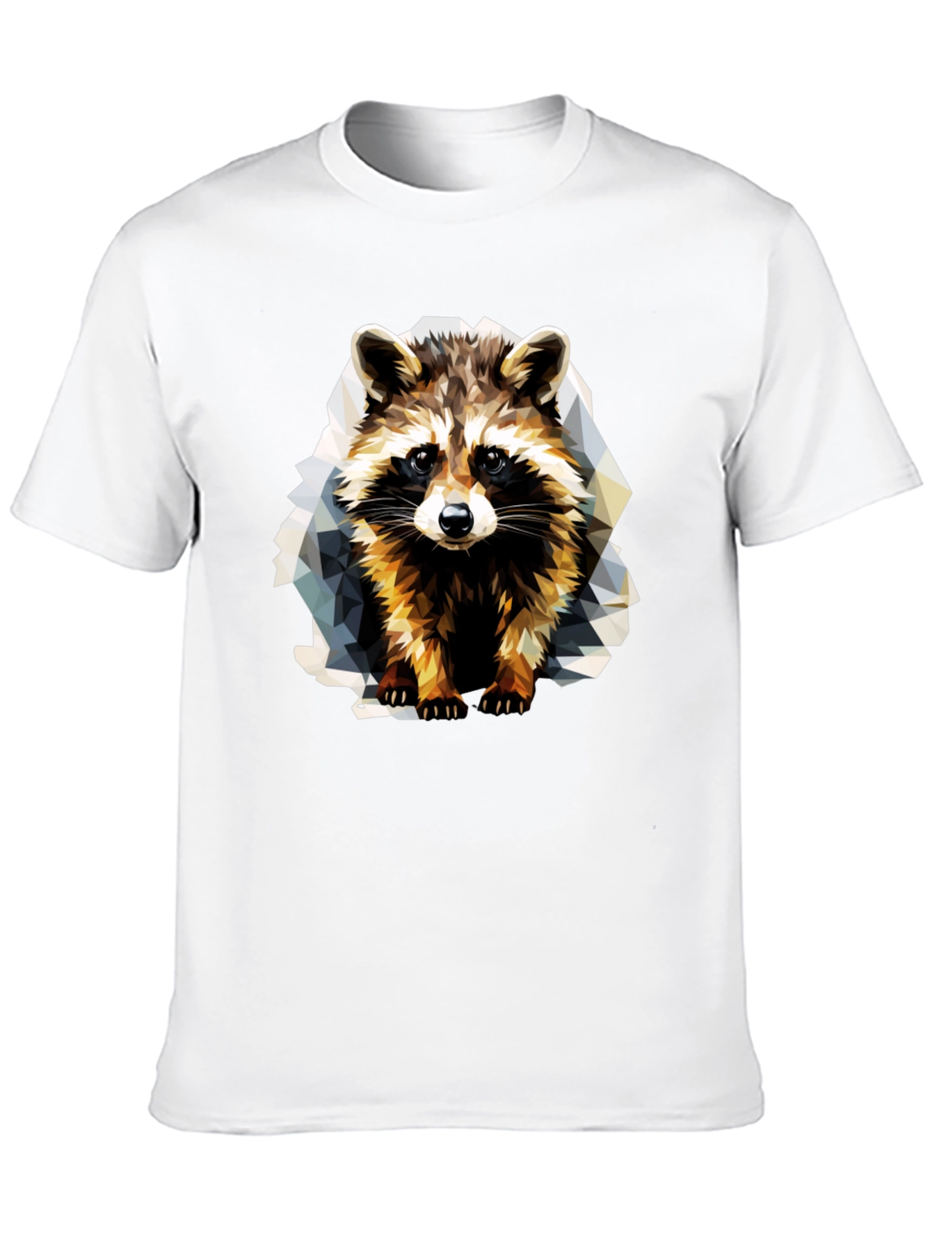 Black Geometric Raccoon Graphic T-Shirt view 10