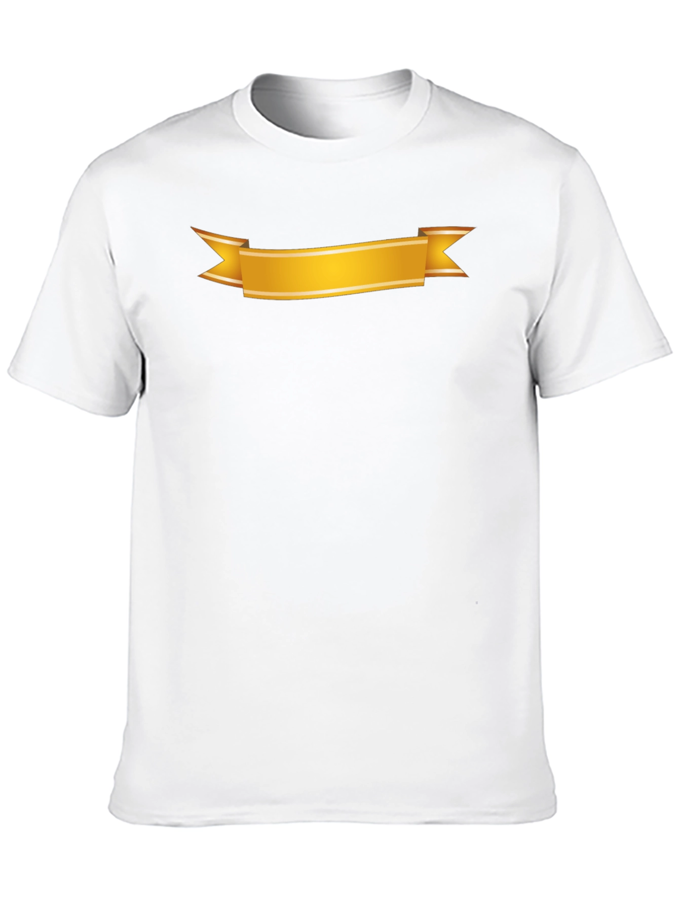 Black Men's Black T-Shirt with Gold Ribbon Design view 10