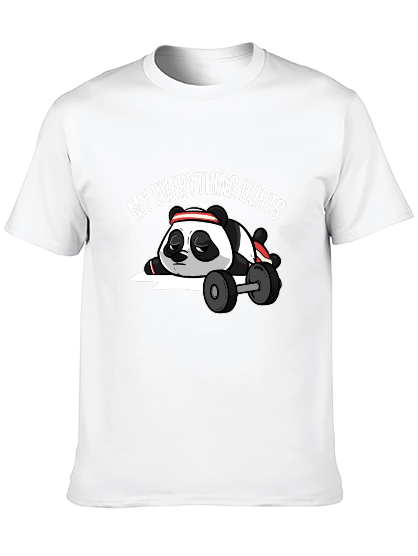 Black My Everything Hurts Panda T-Shirt - Workout Humor Tee view 10