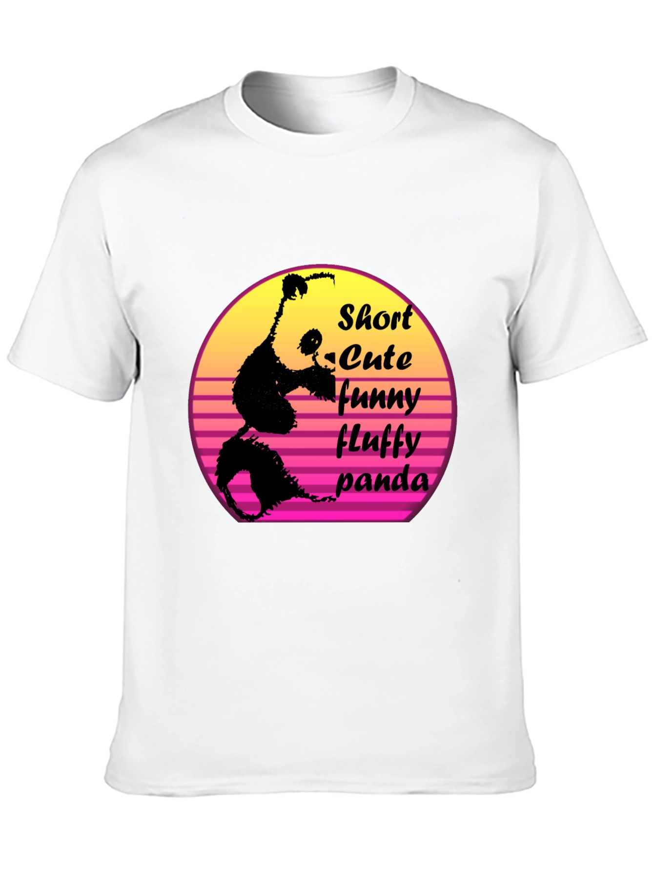 Black Short Cute Fluffy Panda Graphic T-Shirt view 10