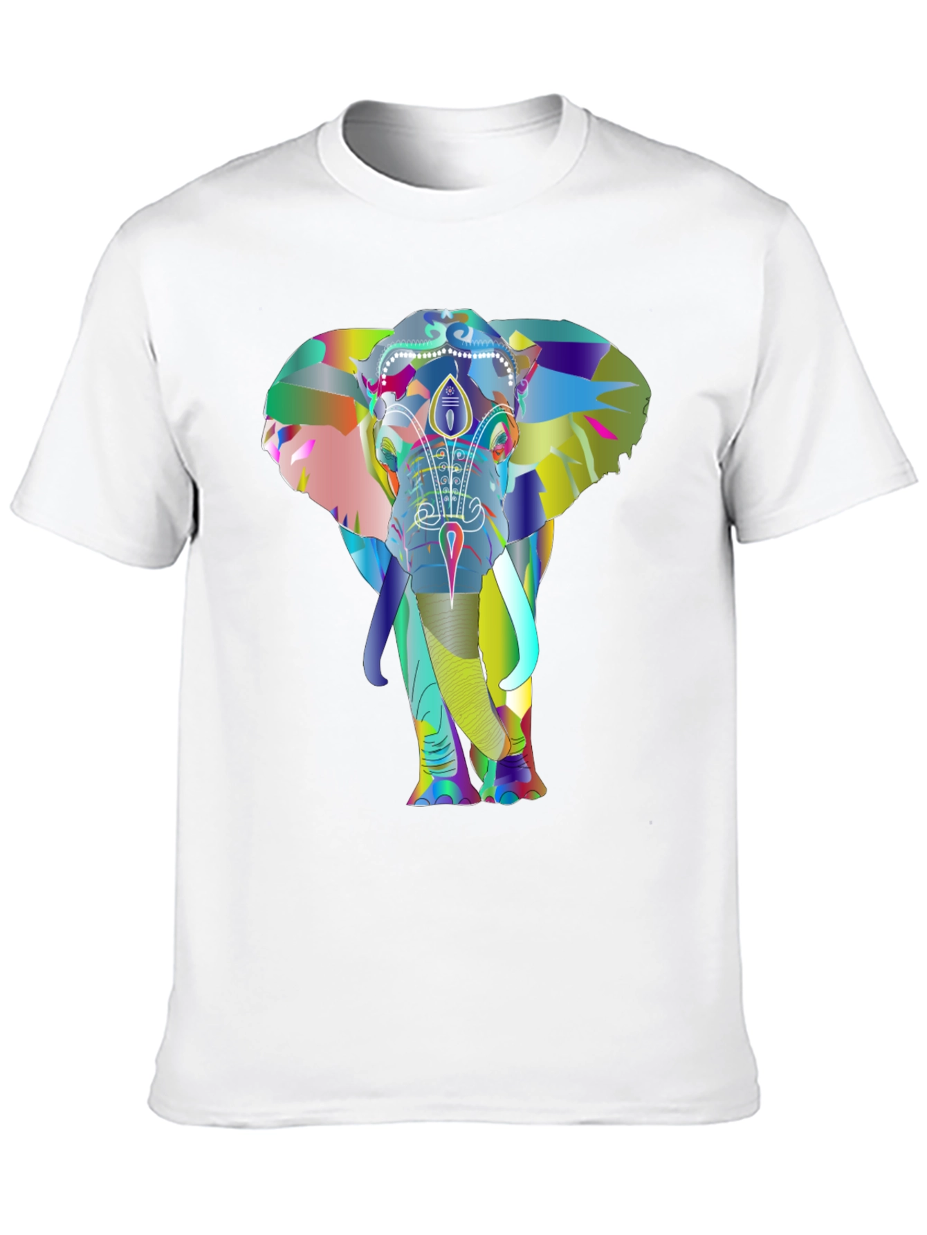 Black Colorful Elephant Graphic Tee - Unique Design view 10