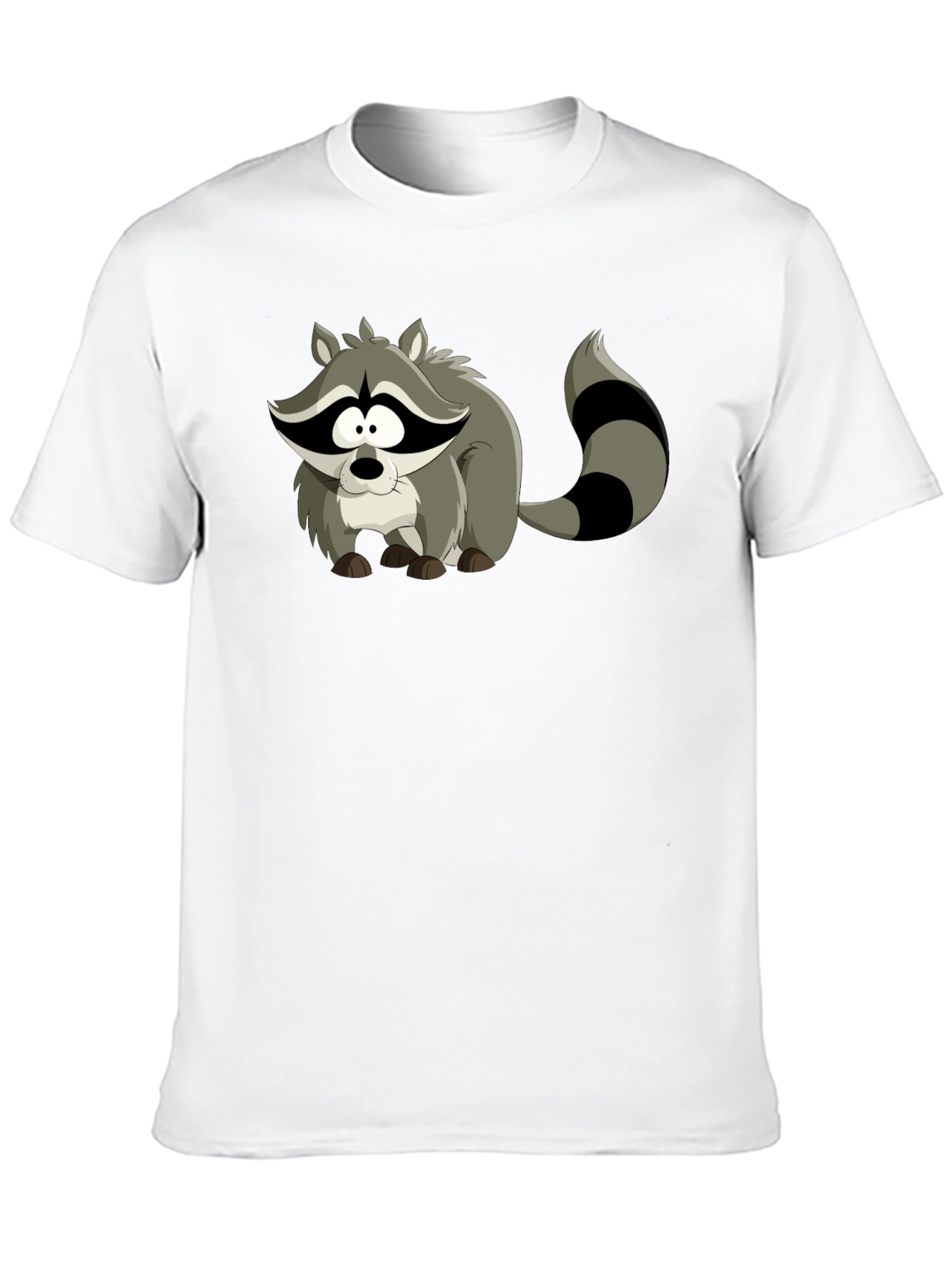 Black Cartoon Raccoon Black T-Shirt view 10