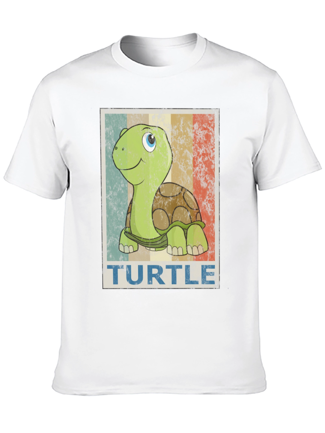 Black Retro Turtle Graphic Tee - Cute Cartoon Animal T-Shirt view 10