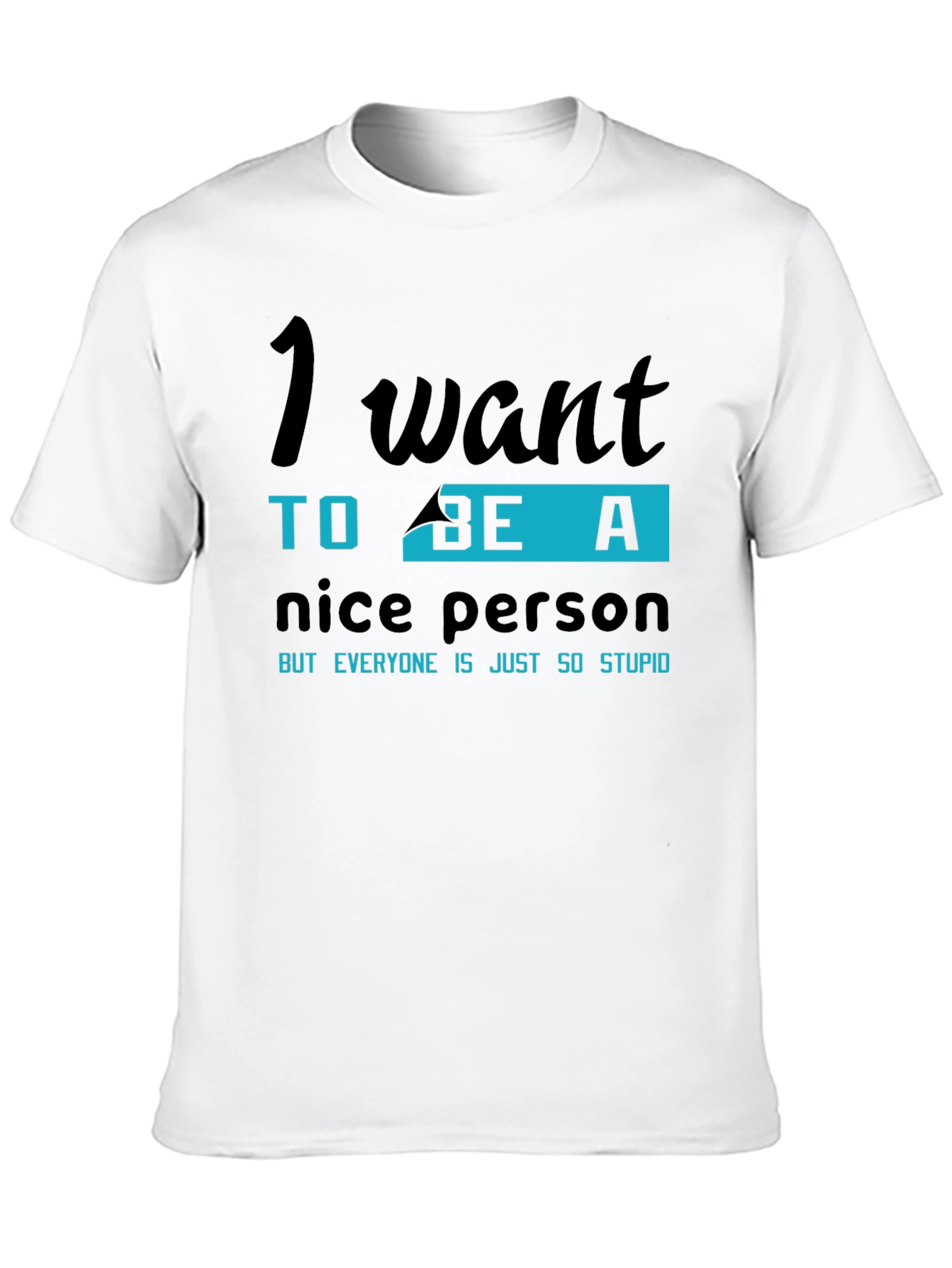 Black Funny "I Want To Be A Nice Person" Graphic Tee view 10