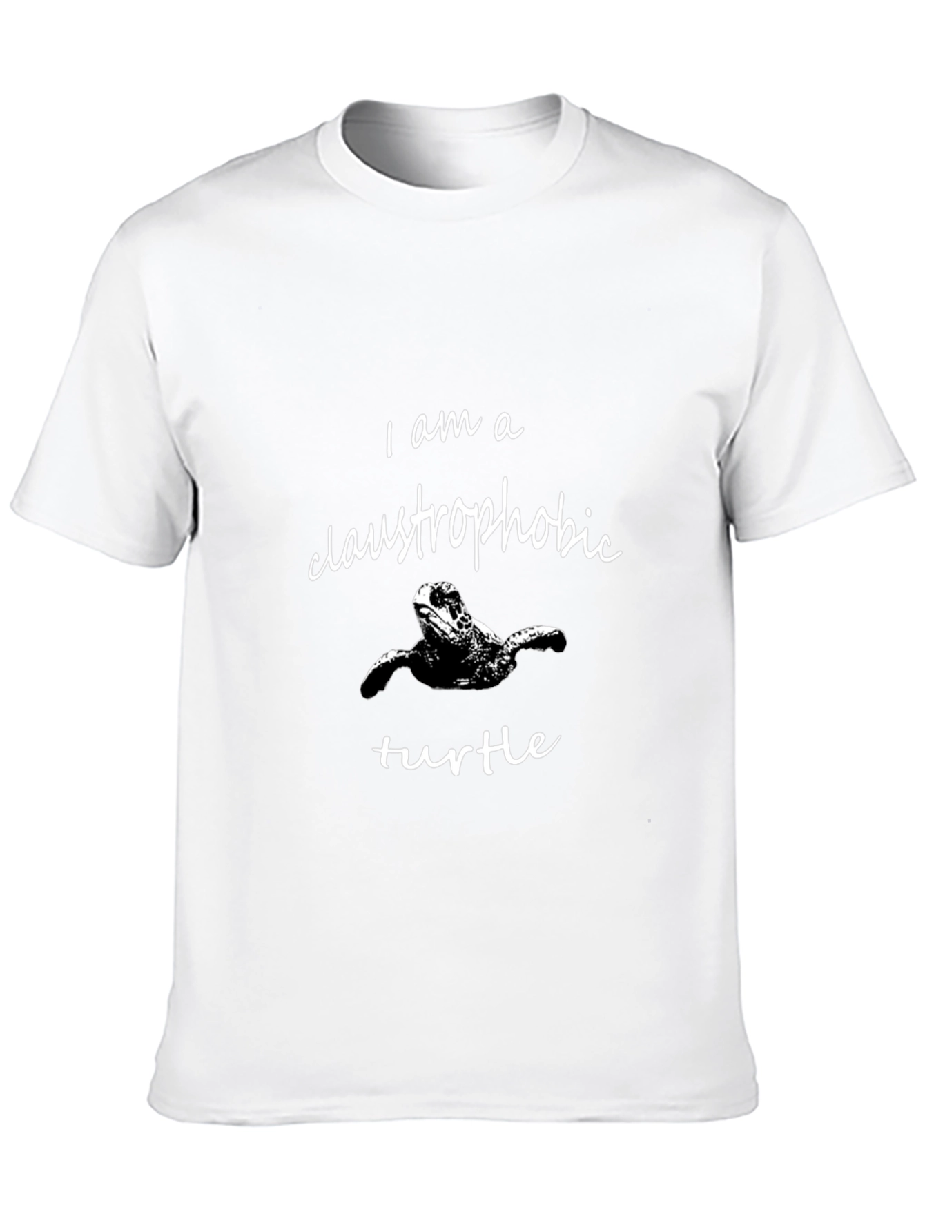 Black Claustrophobic Turtle Graphic T-Shirt - Funny Animal Tee view 10