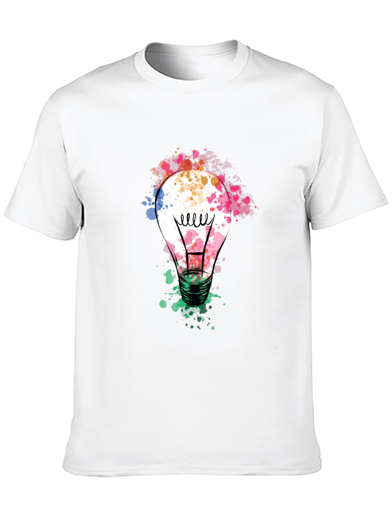Black Colorful Light Bulb Graphic Tee - Modern Artistic Design view 10
