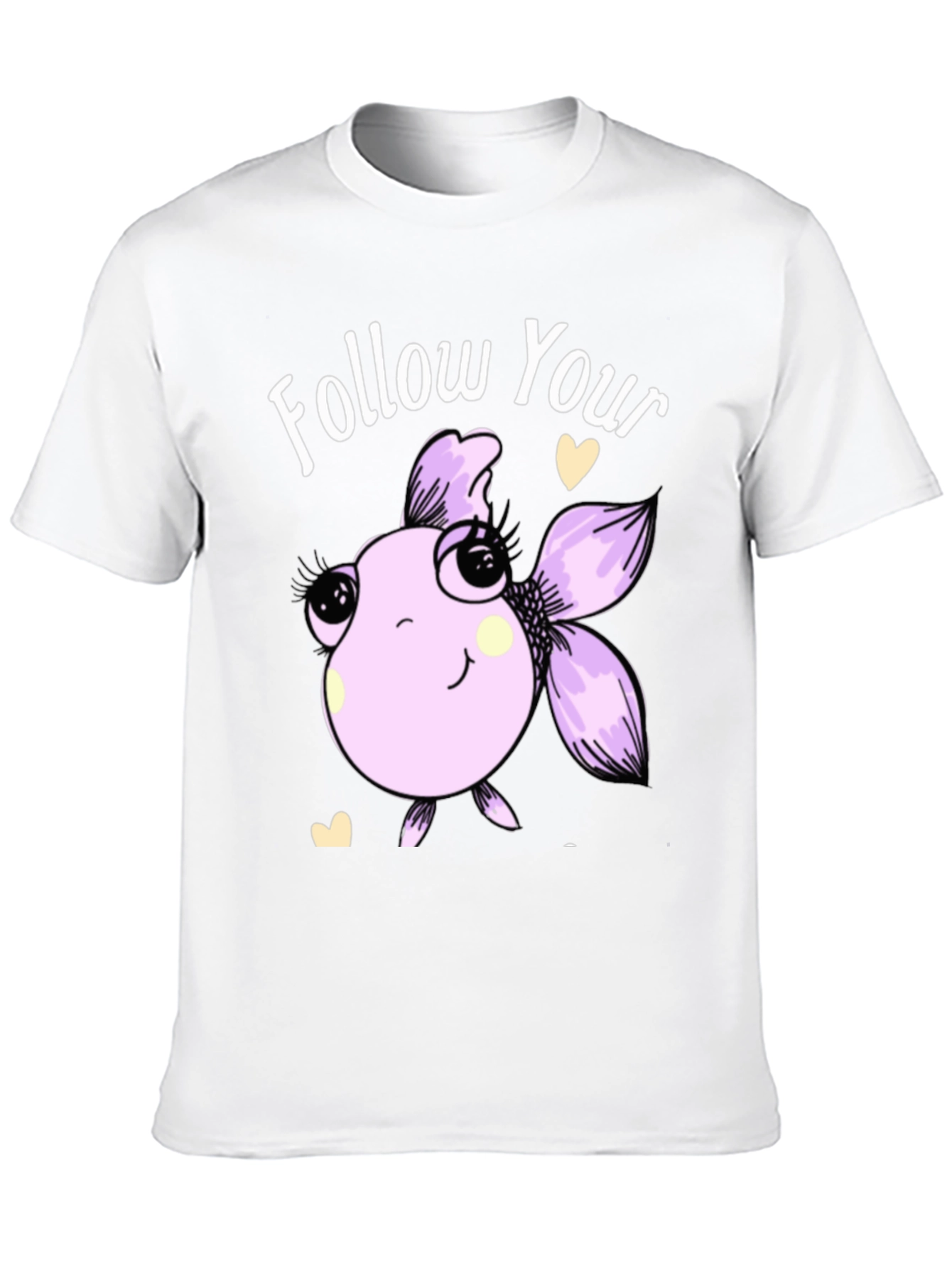 Black Follow Your Dreams T-Shirt with Cute Fish Design view 10