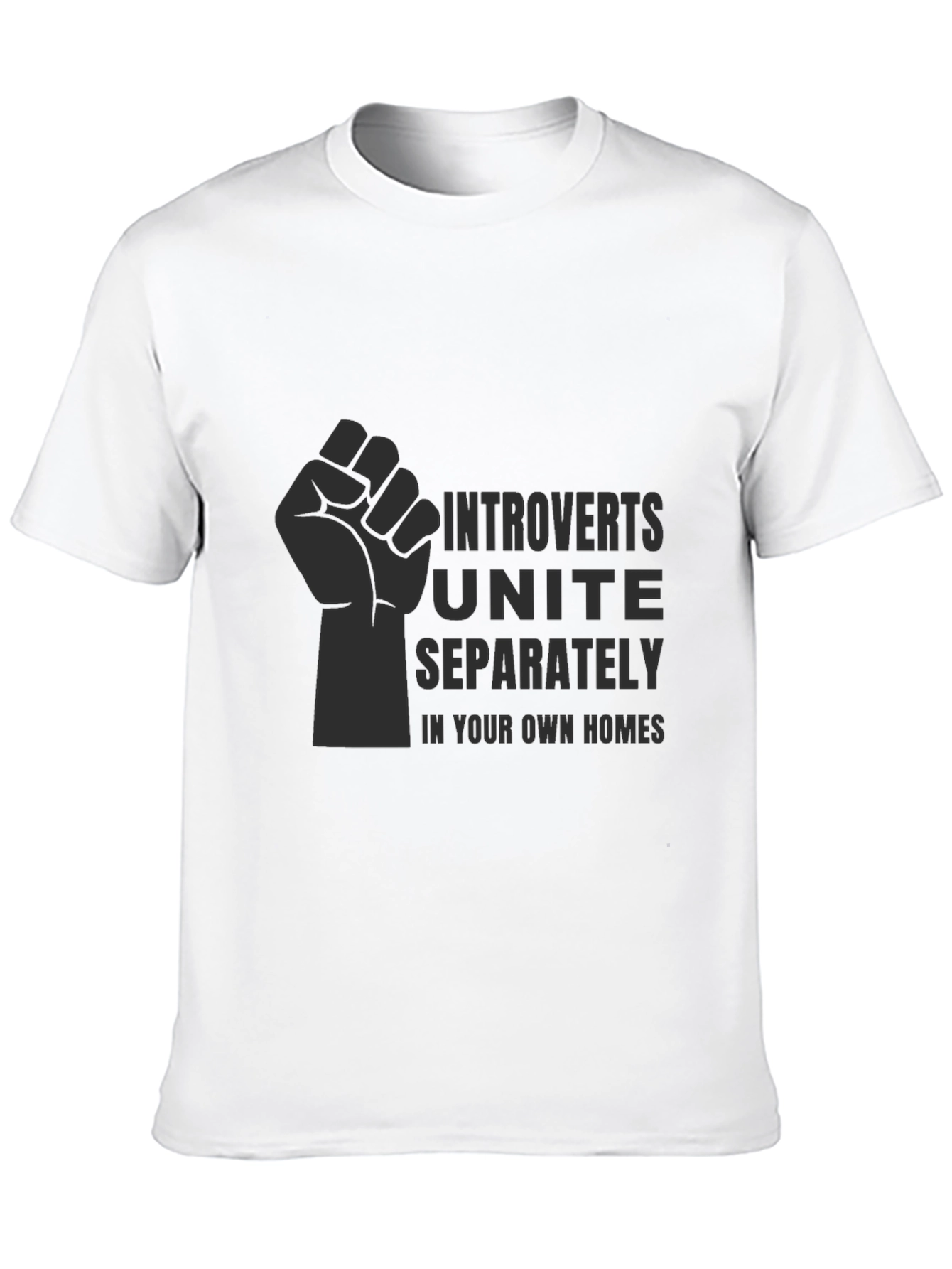 Black Introverts Unite T-Shirt - Black Graphic Tee view 10