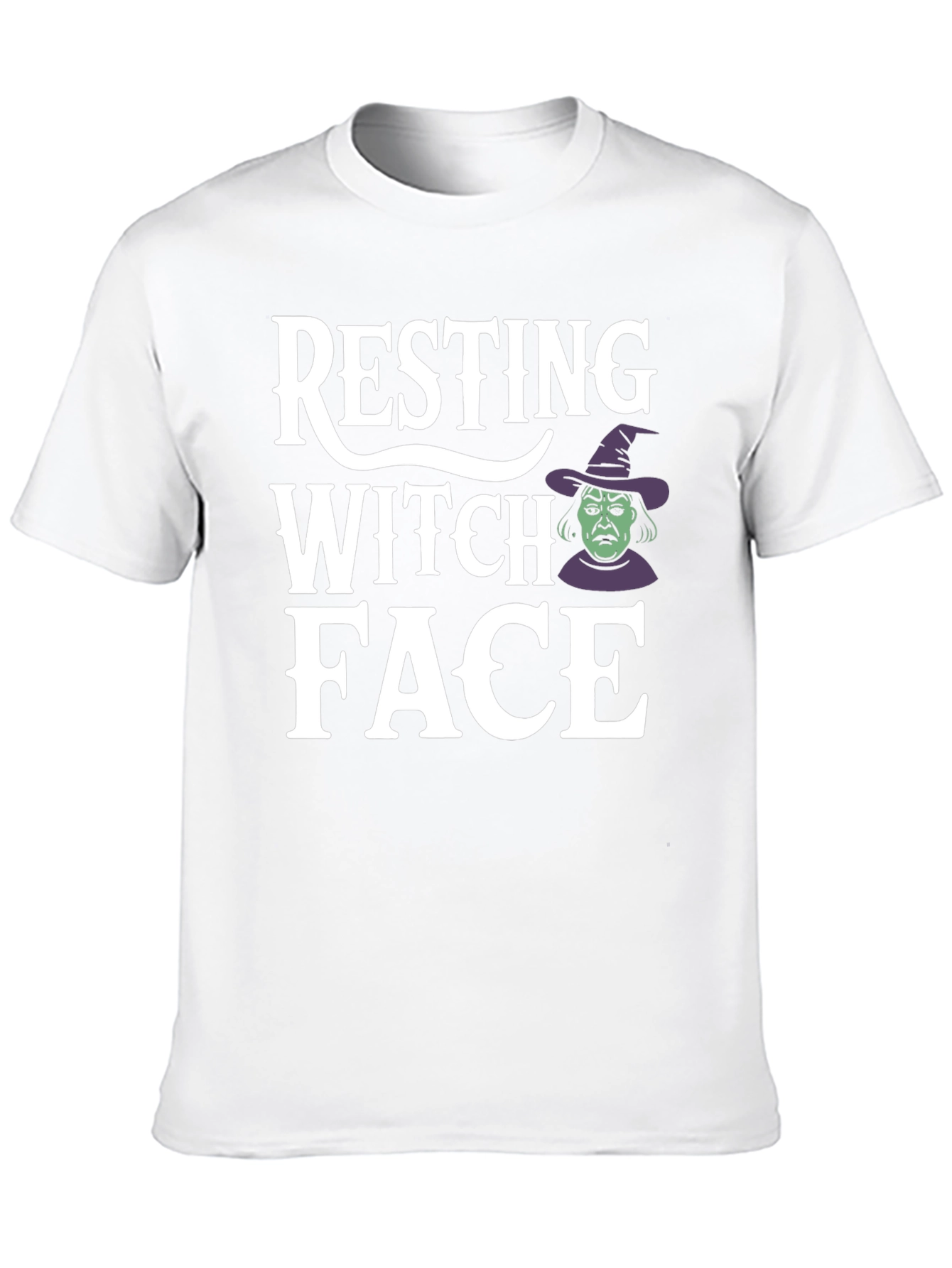 Black Resting Witch Face Graphic Tee - Halloween Shirt view 10
