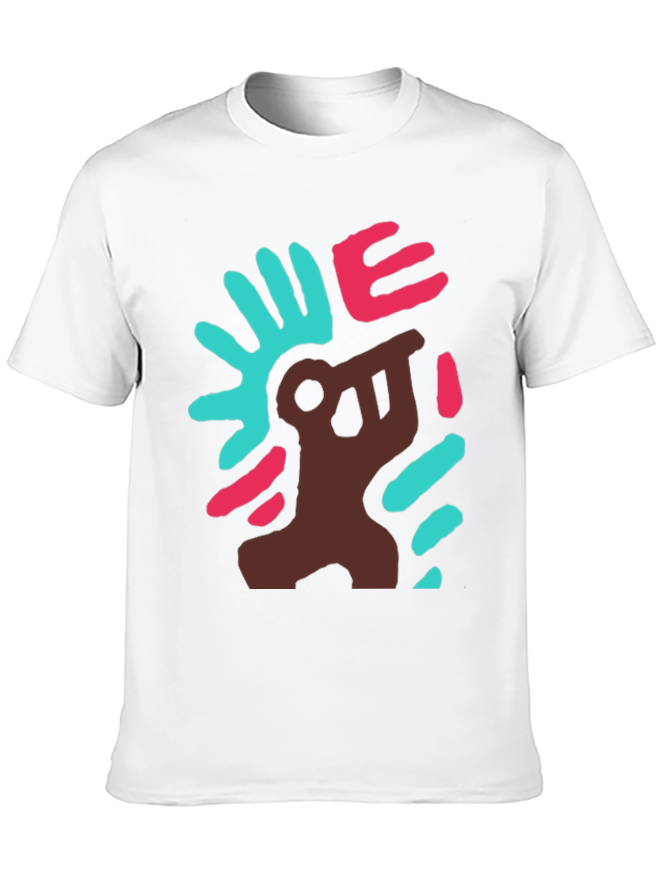 Black Abstract Graphic Print Crew Neck T-Shirt view 10