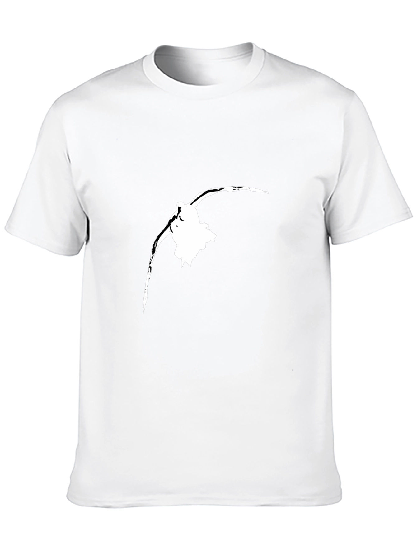 Black Black T-Shirt with White Bird Silhouette view 10