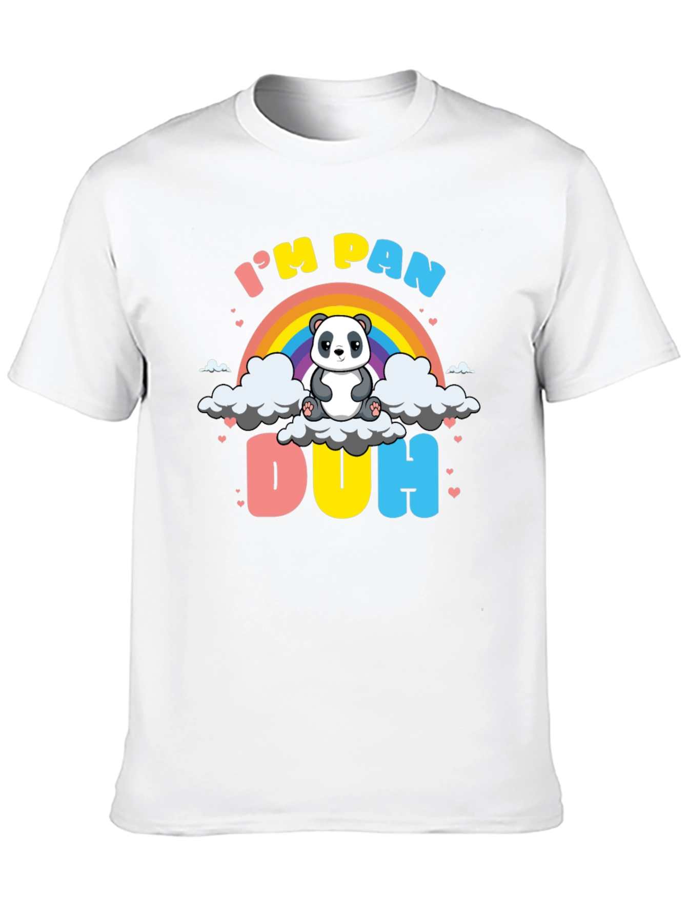 Black I'm Pan Duh T-Shirt - Panda LGBT Pride Rainbow view 10