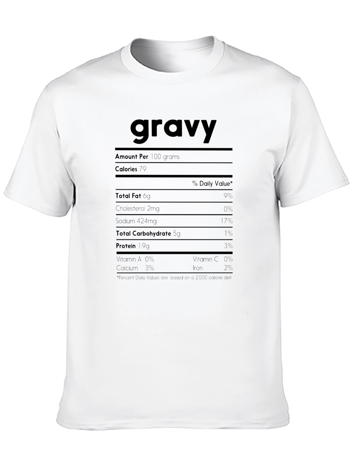 Black Nutrition Facts Gravy T-Shirt, Black view 10