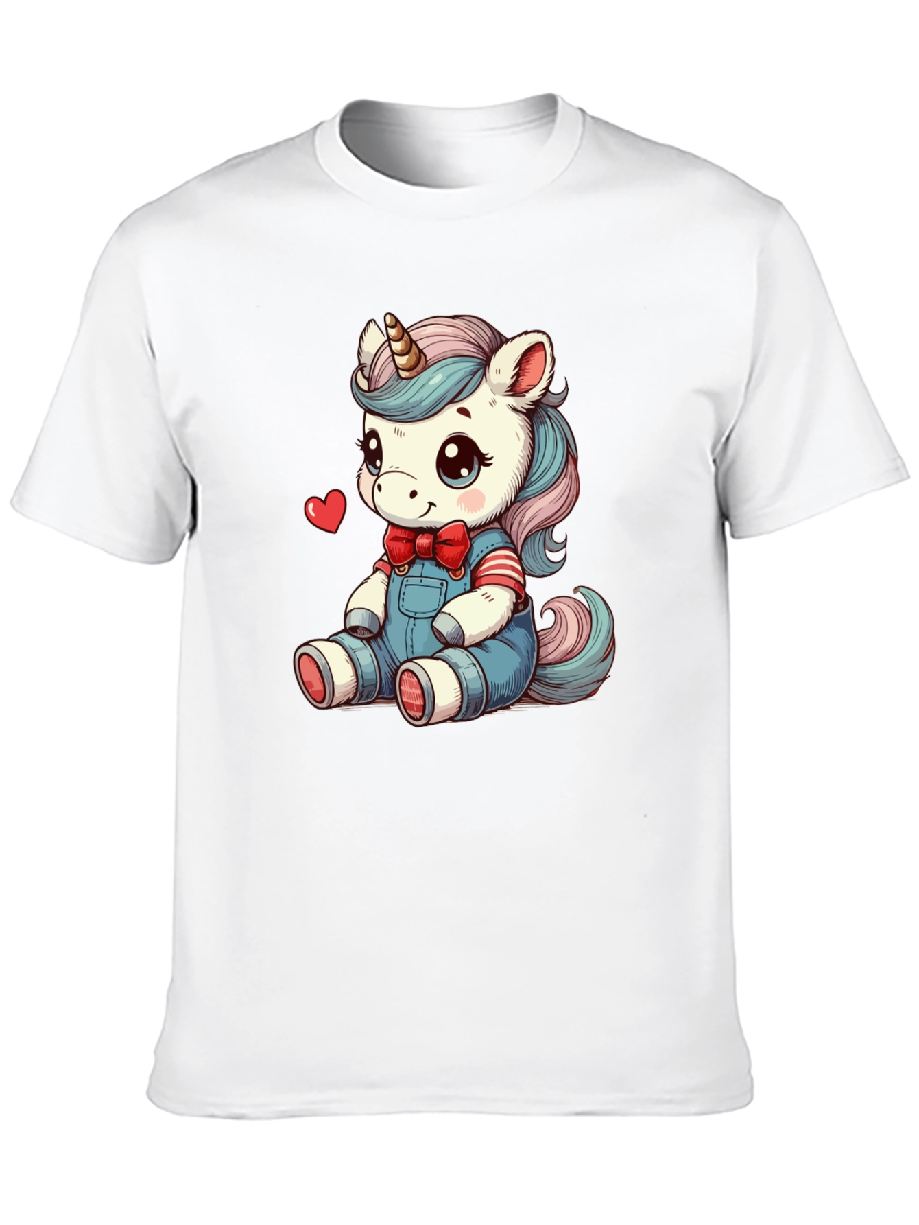 Black Cute Cartoon Unicorn Graphic T-Shirt view 10