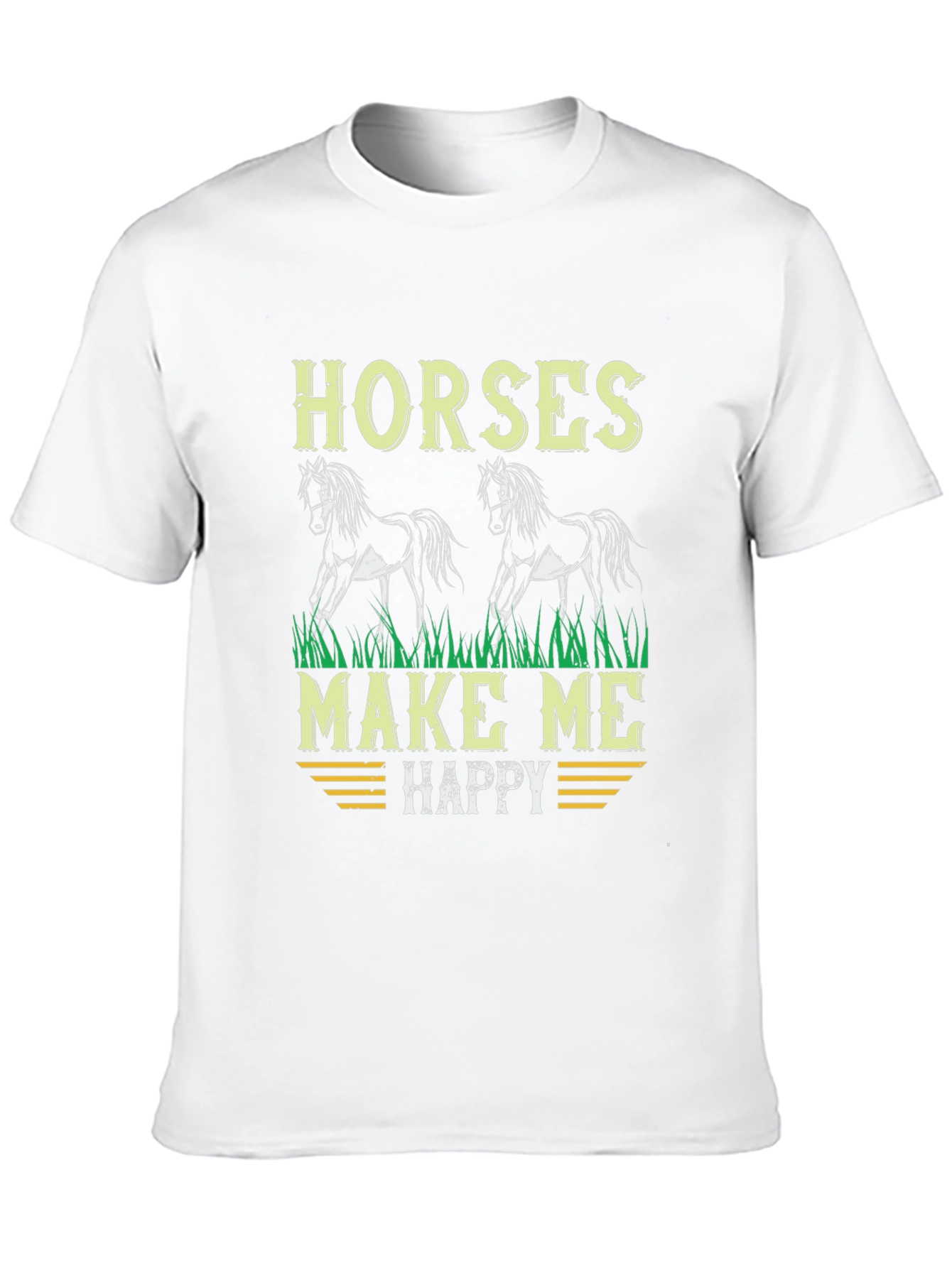 Black Horses Make Me Happy Graphic T-Shirt view 10