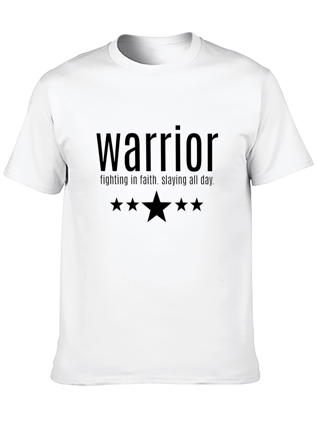 Black Warrior Faith T-Shirt - Slaying All Day Graphic Tee view 10