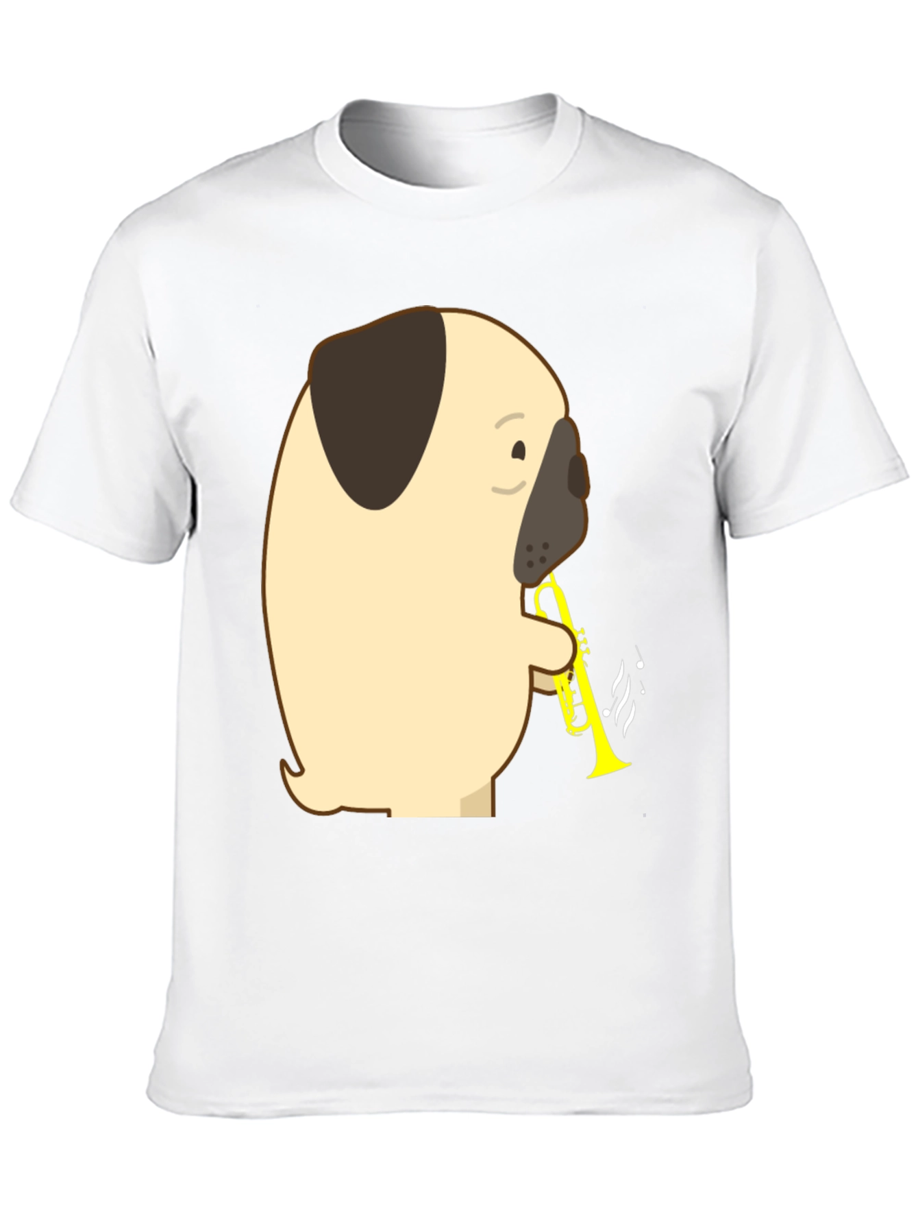 Black Pug Trumpet T-Shirt - Musical Dog Tee view 10