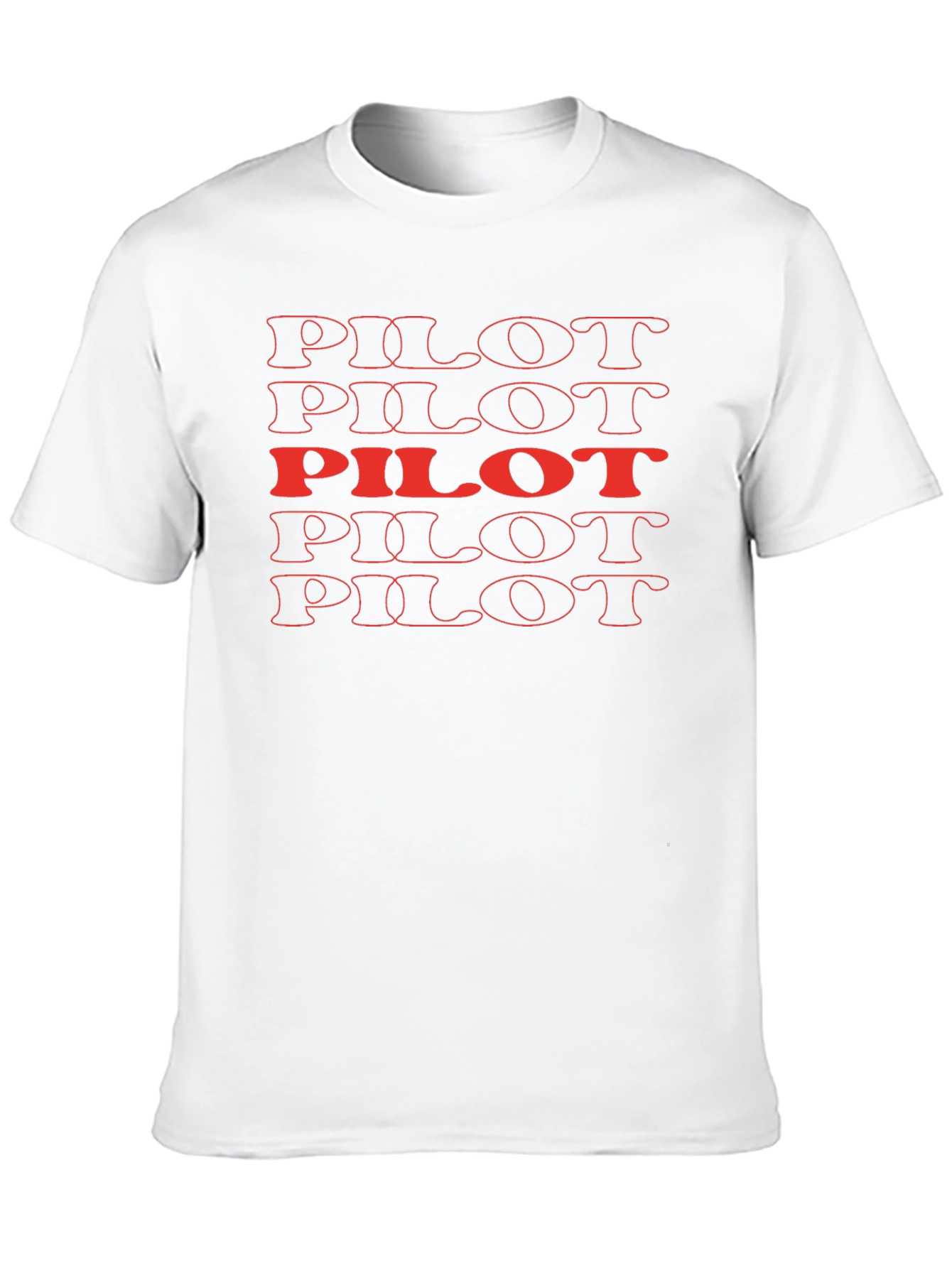 Black Pilot T-Shirt - Retro Stacked Text Design view 10