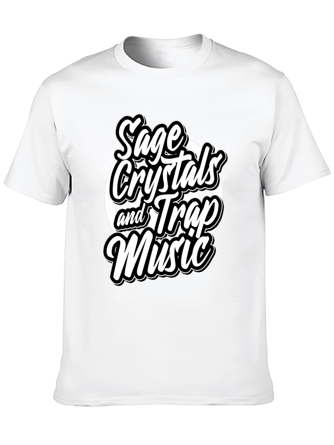 Black Sage Crystals and Trap Music Black T-Shirt view 10