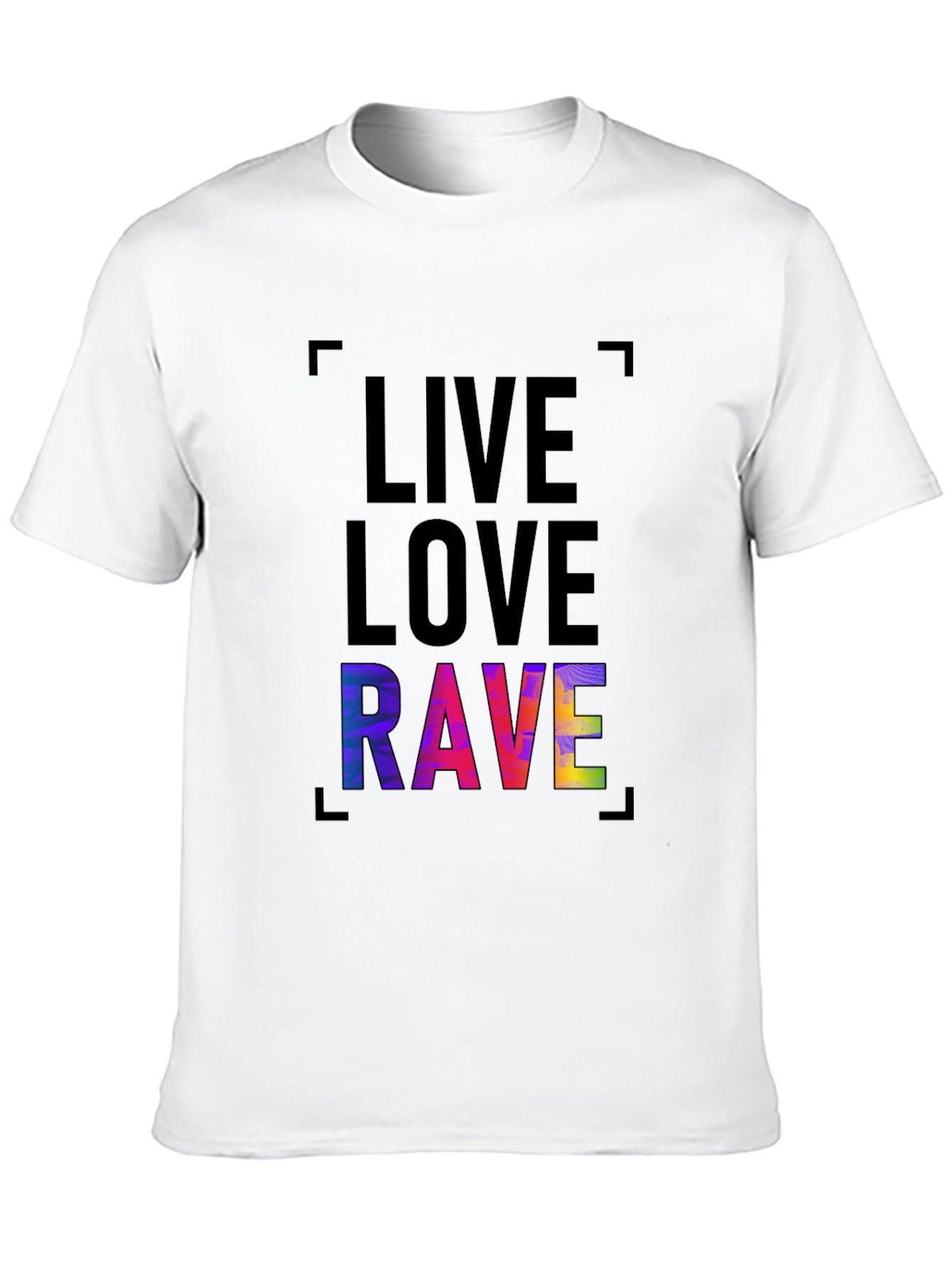 Black Live Love Rave Graphic Tee - Trendy Black T-Shirt view 10