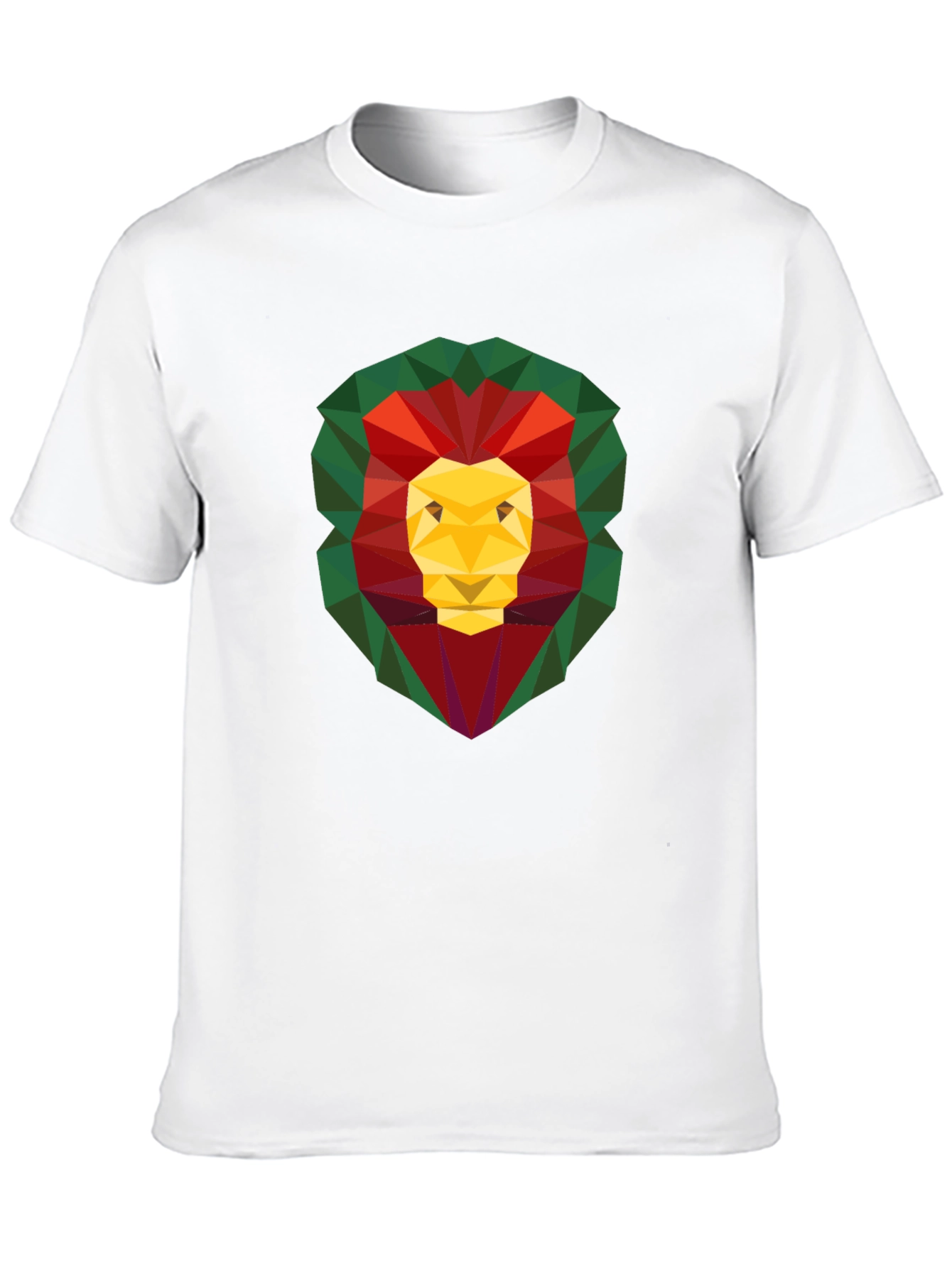 Black Geometric Lion Head Graphic Print Black T-Shirt view 10