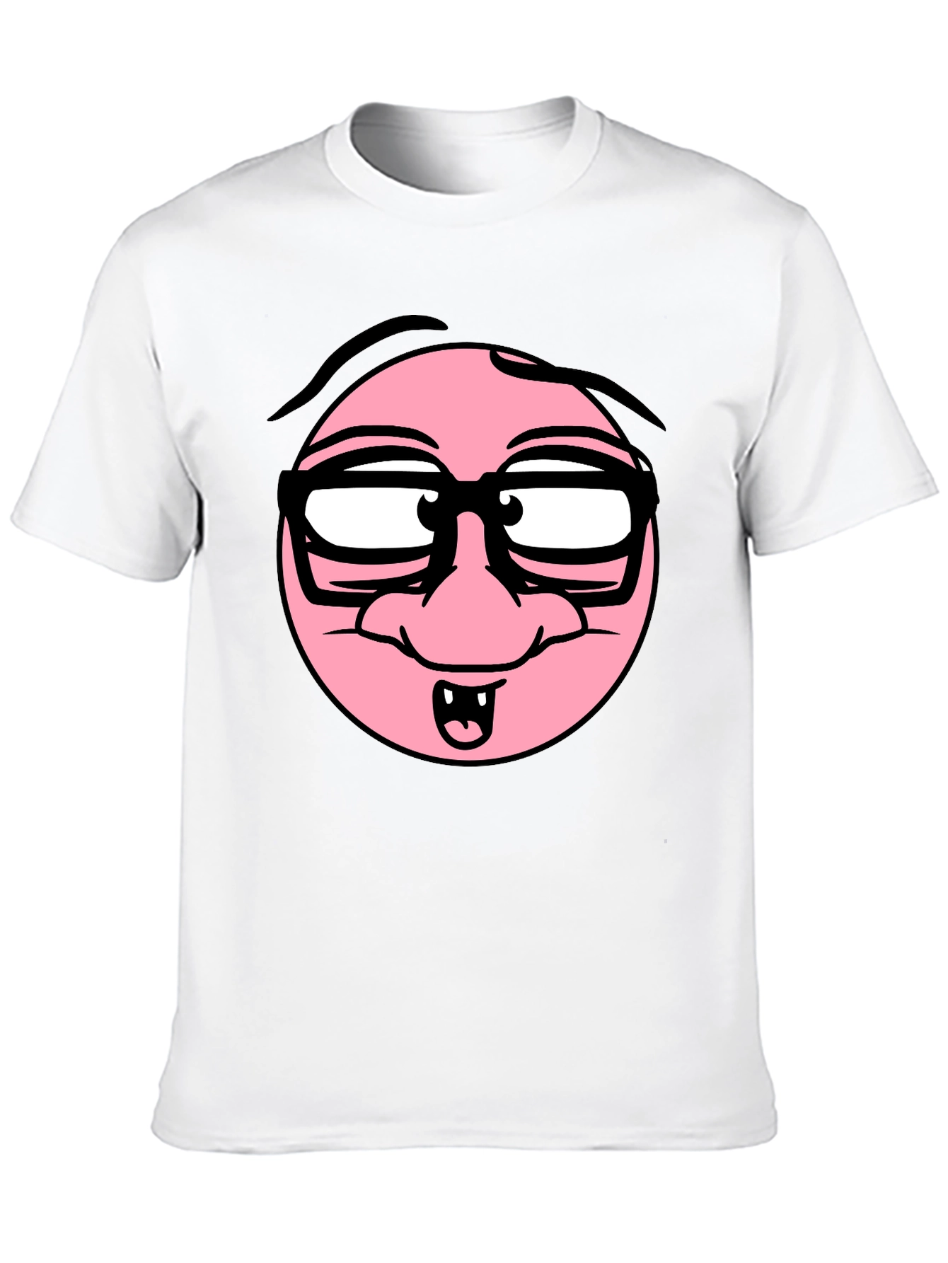 Black Funny Cartoon Face Black T-Shirt view 10