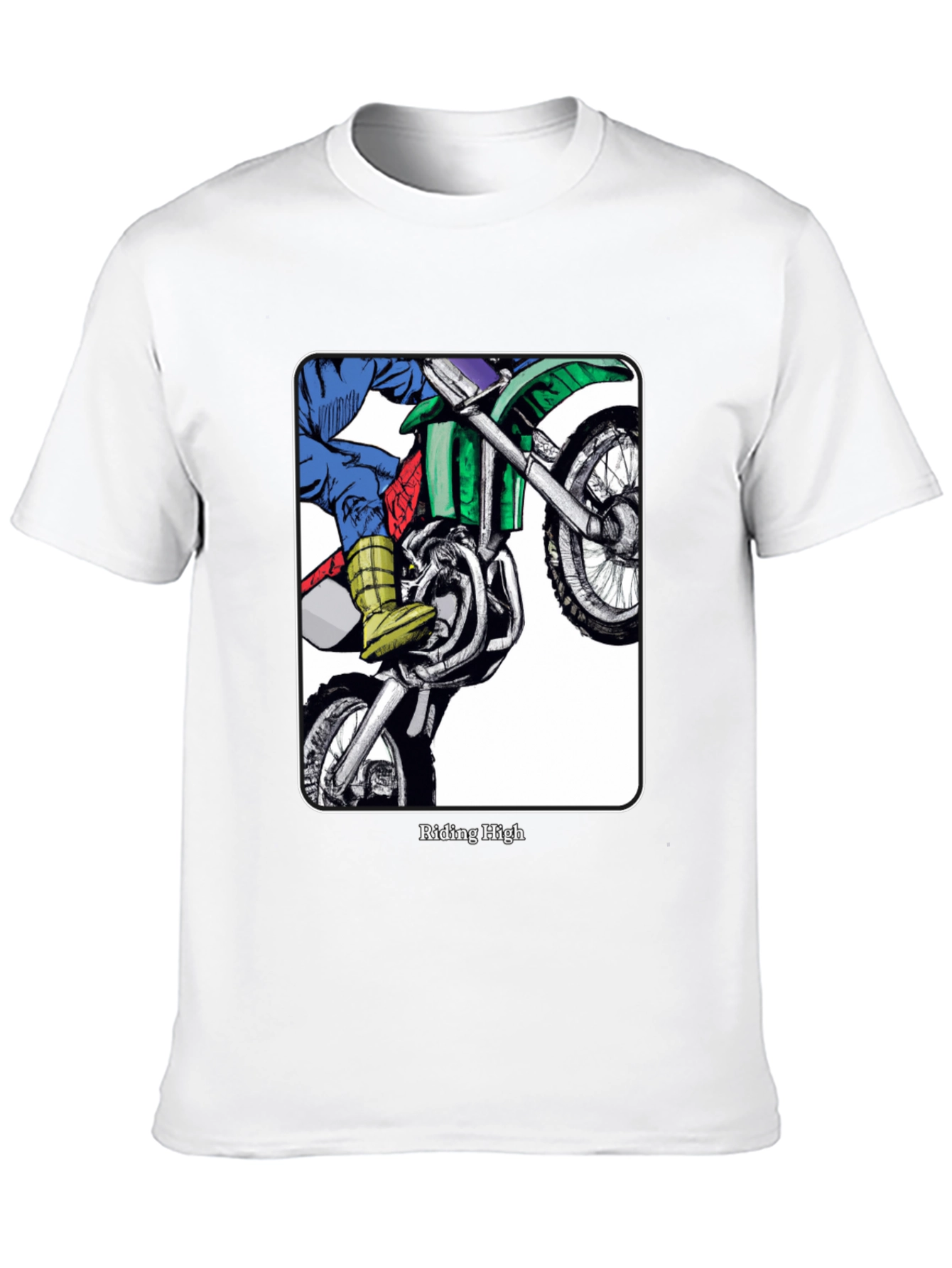 Black Riding High Motorcycle Graphic Tee - Black view 10