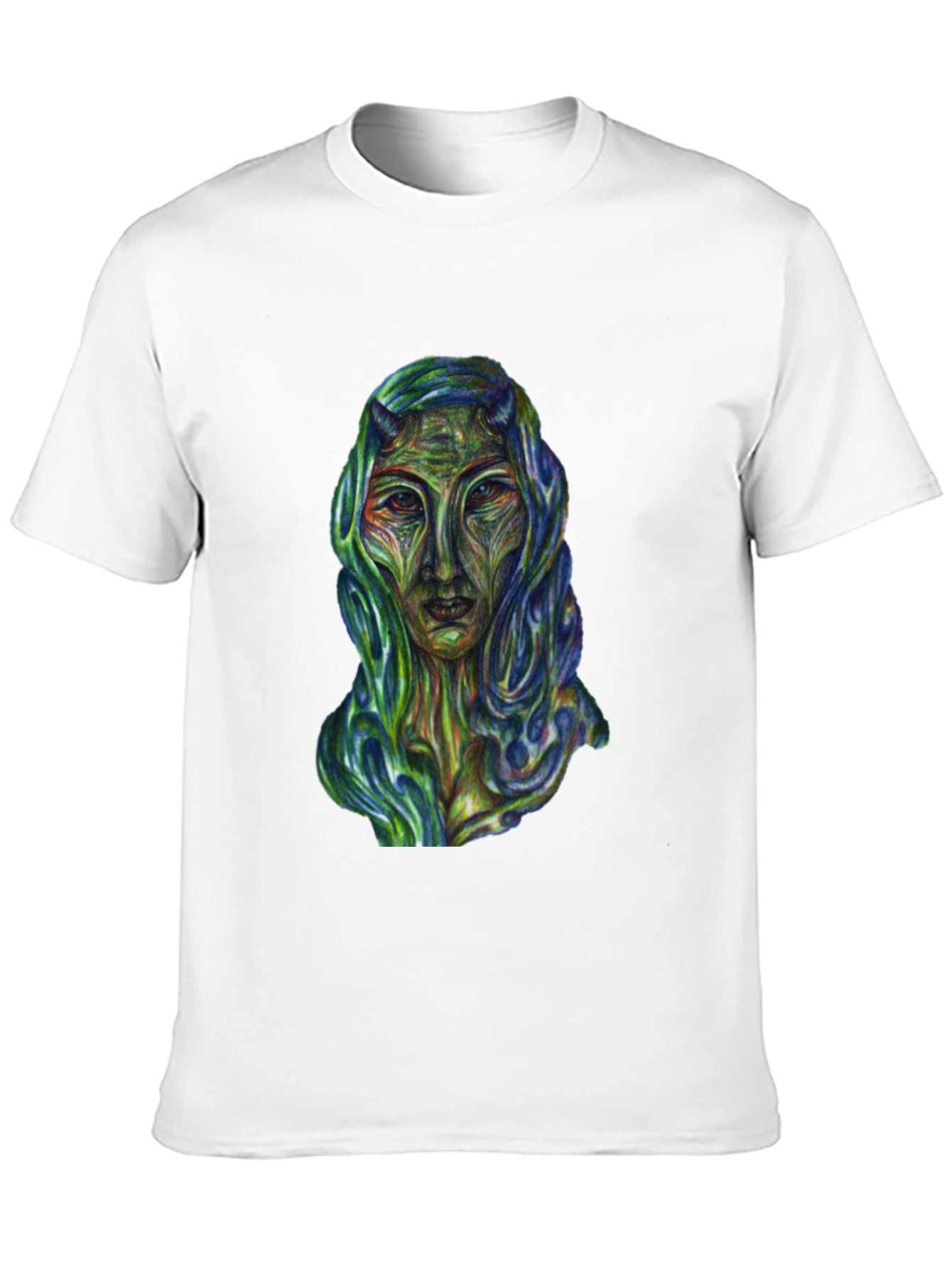 Black Surreal Alien Art Graphic T-Shirt - Black view 10