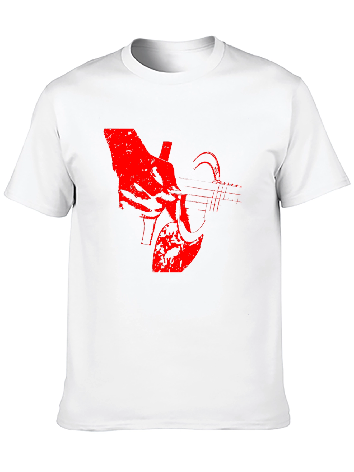 Black Guitar Graphic Tee - Black Cotton Casual T-Shirt view 10