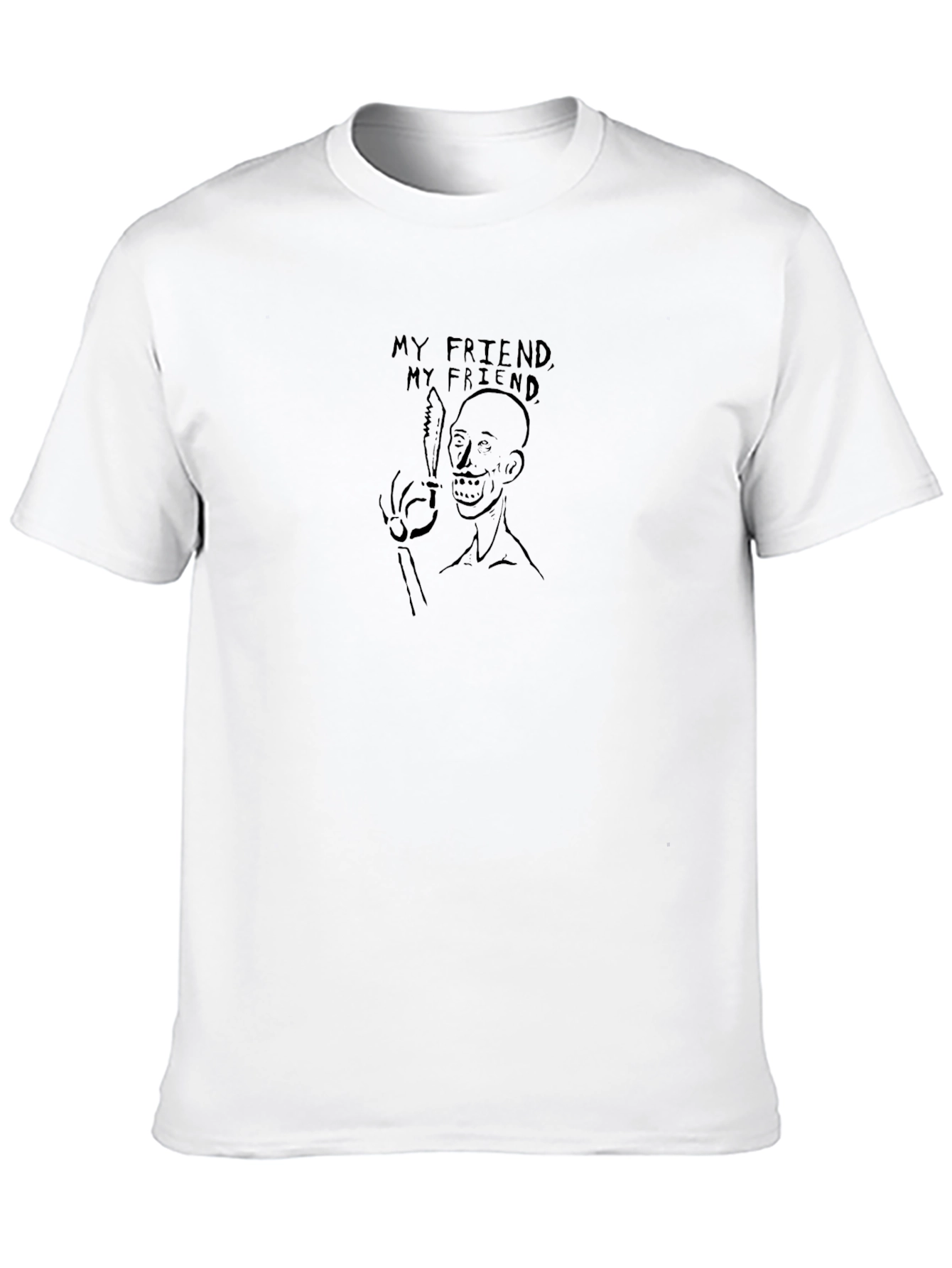 My Friend Graphic Tee - Black Cotton T-Shirt - 10