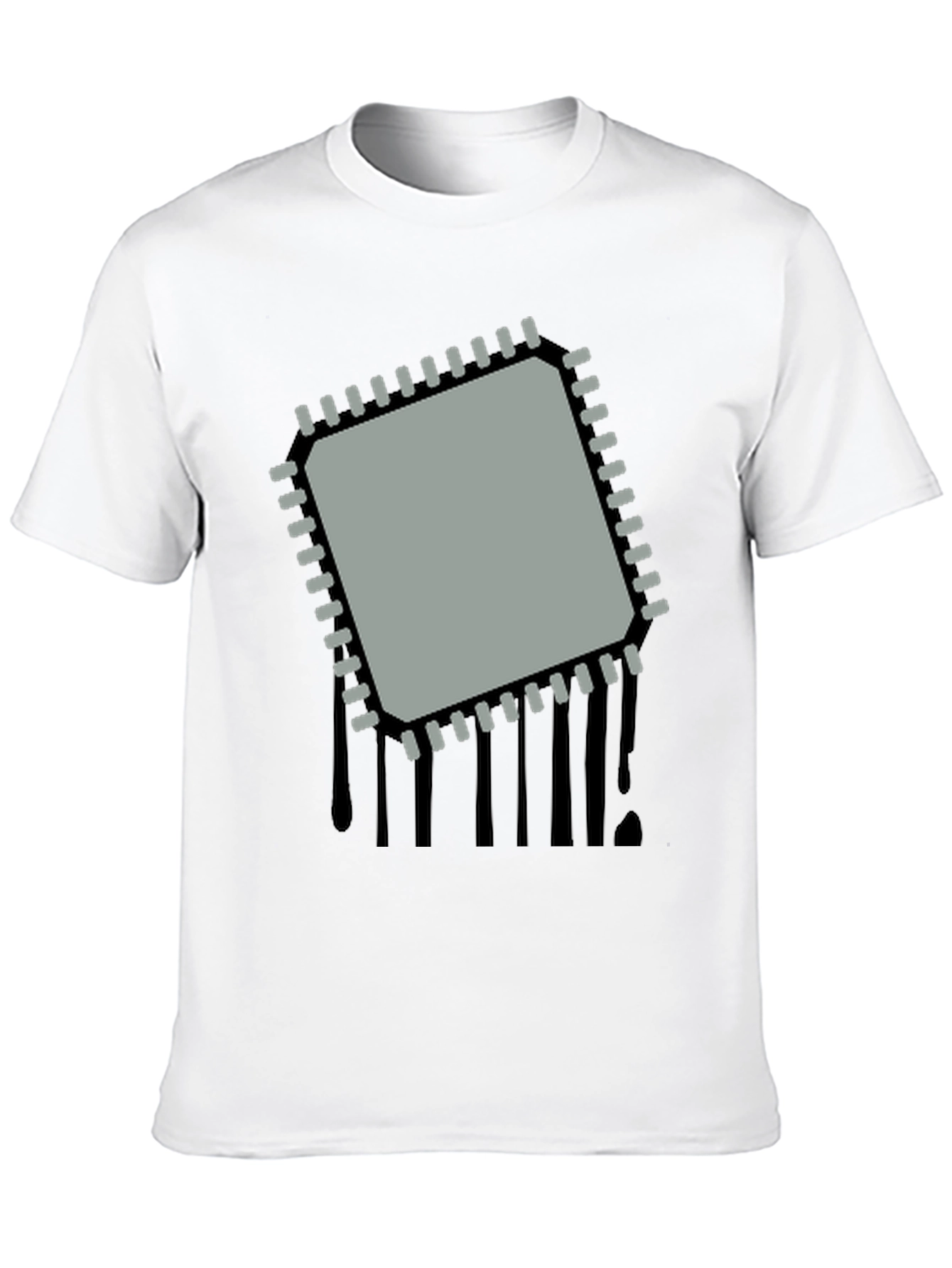 Black Tech Chip Graphic T-Shirt - Modern Geek Style view 10