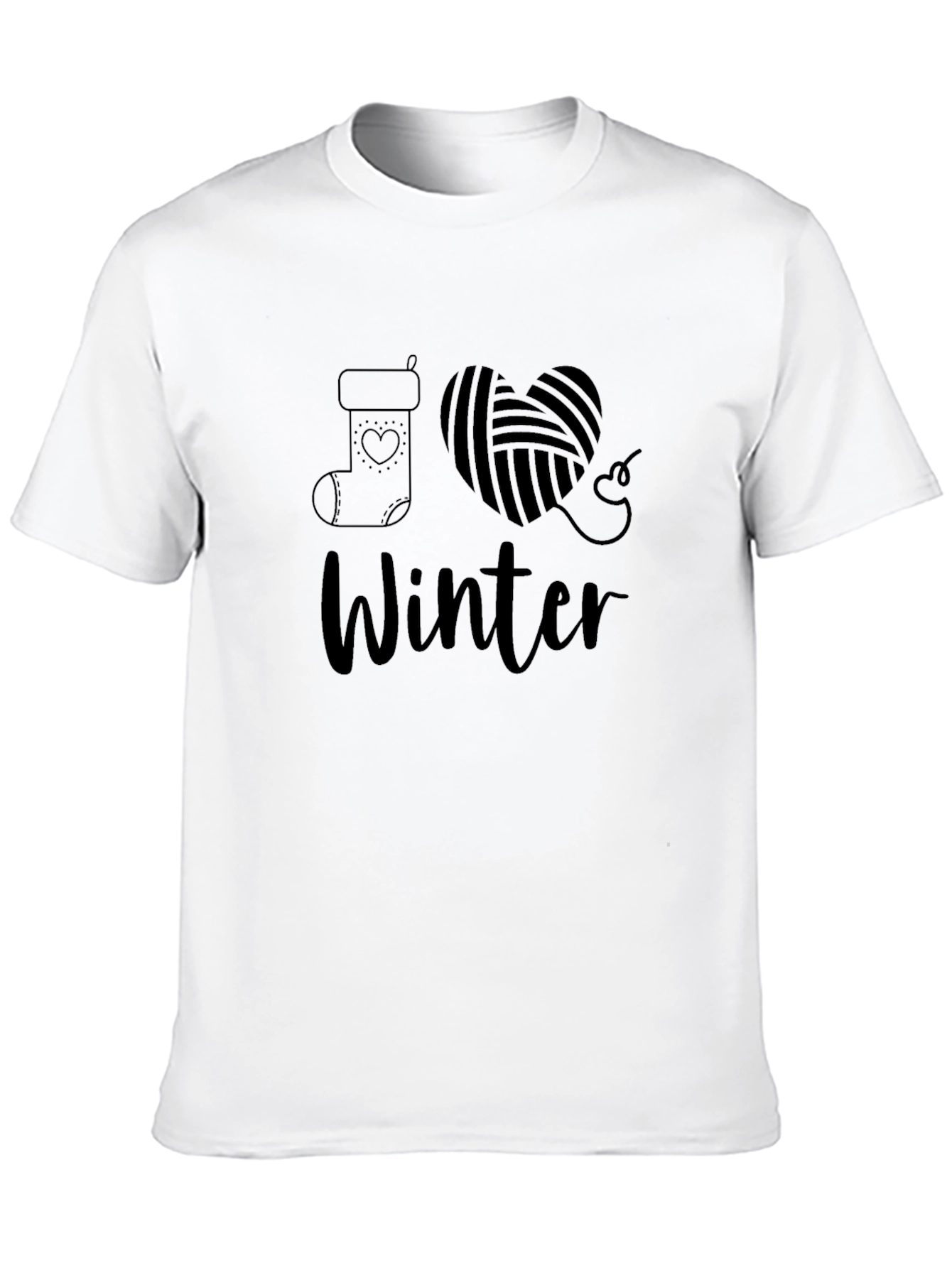 Black I Love Winter Black T-Shirt Holiday Season Apparel view 10