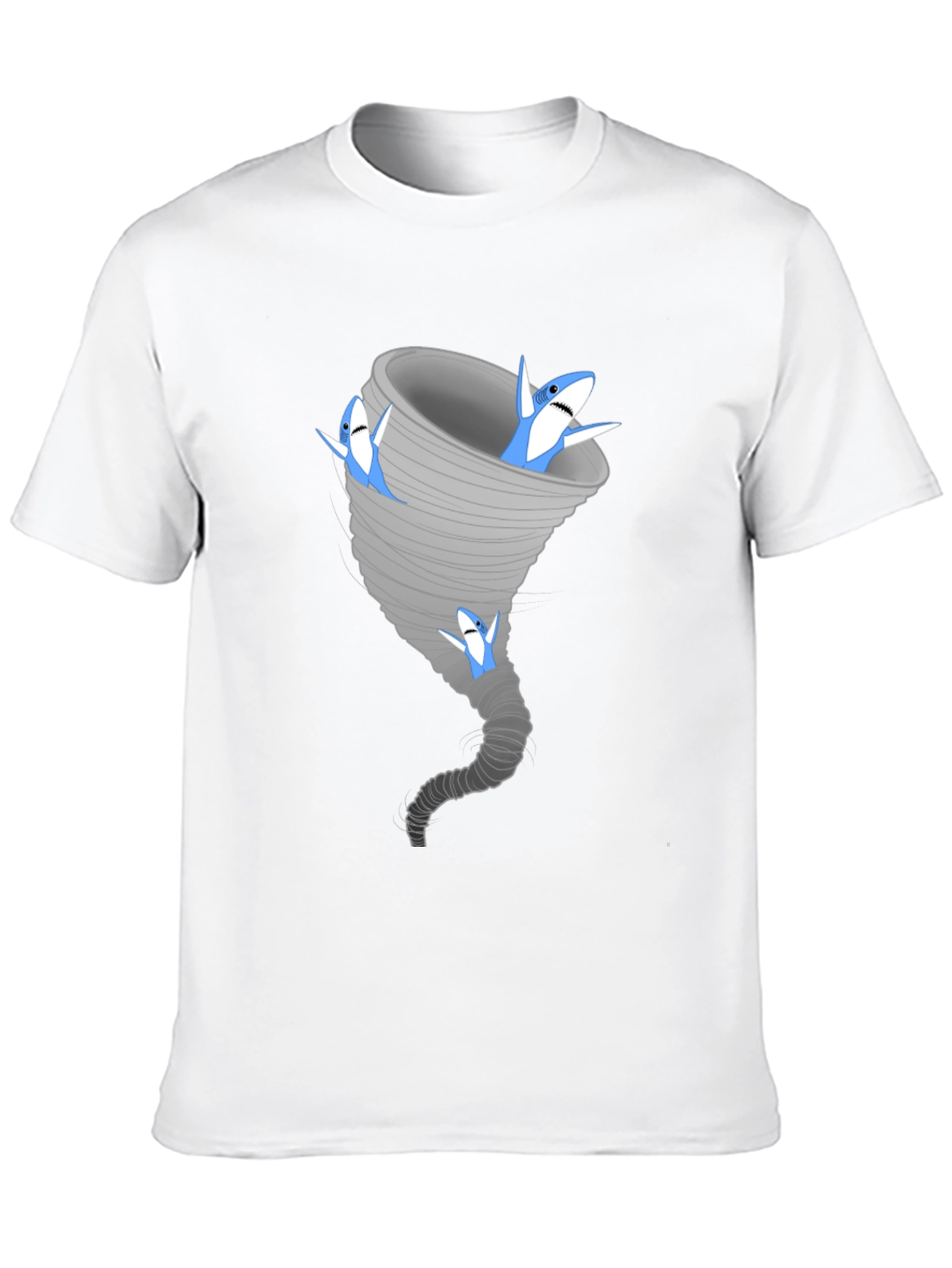 Black Sharknado Black Tee - Funny Shark Tornado Graphic T-Shirt view 10